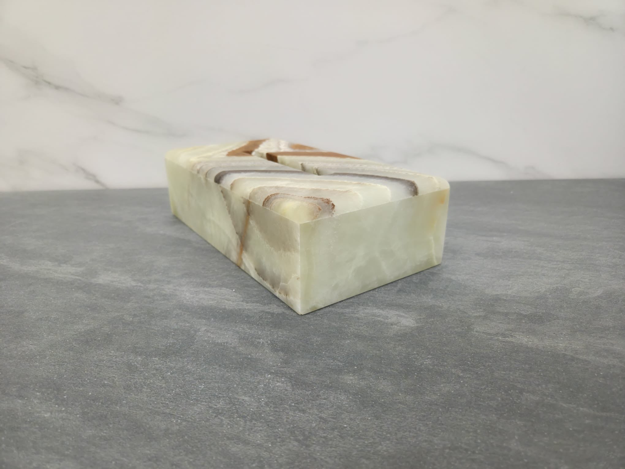 TCRec_15 Green Onyx Stone Tissue Box Cover