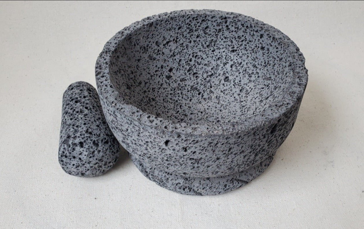 Sculpted Molcajete - Lava Stone - 8 Inch Molcajete Accessories Kitchen & Dining Molcajete