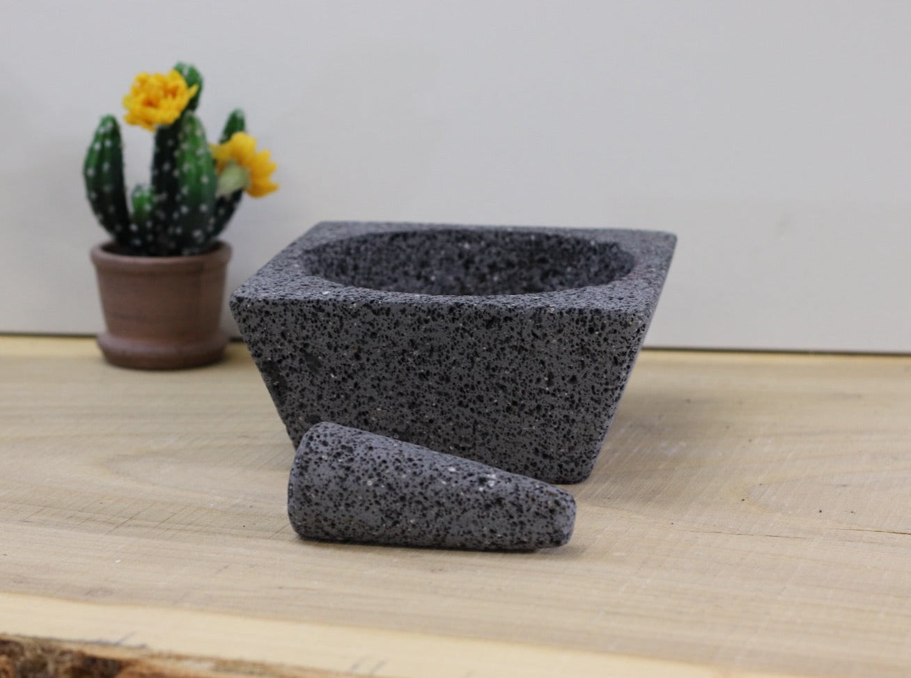 Outer Slant Bowl & Pestle - Lava Stone - 8 Inch Molcajete Accessories Kitchen & Dining Molcajete
