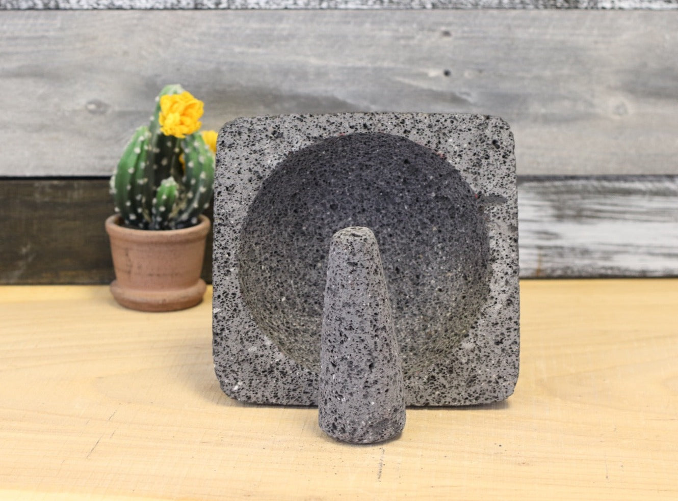 Outer Slant Bowl & Pestle - Lava Stone - 8 Inch Molcajete Accessories Kitchen & Dining Molcajete
