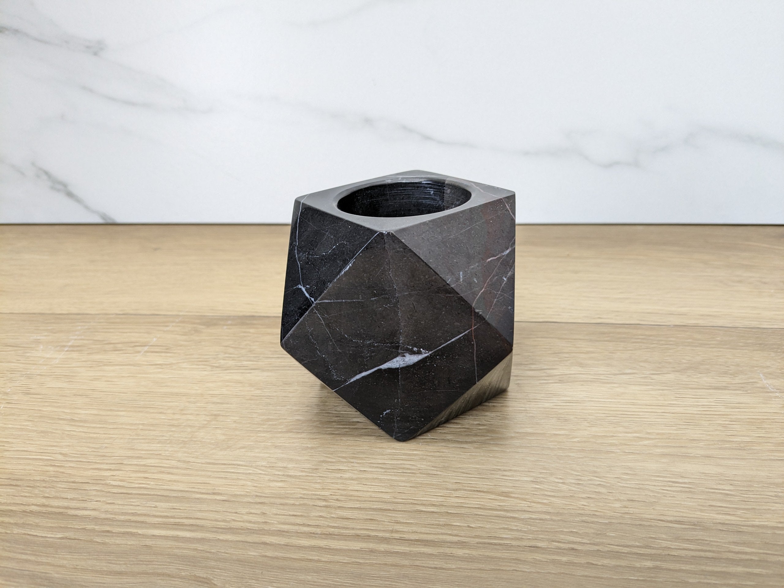 Black Onyx Succulent Planter, Stone Miniature Plant Holder, Small Pot Miniature Planters Accessories Decor Garden