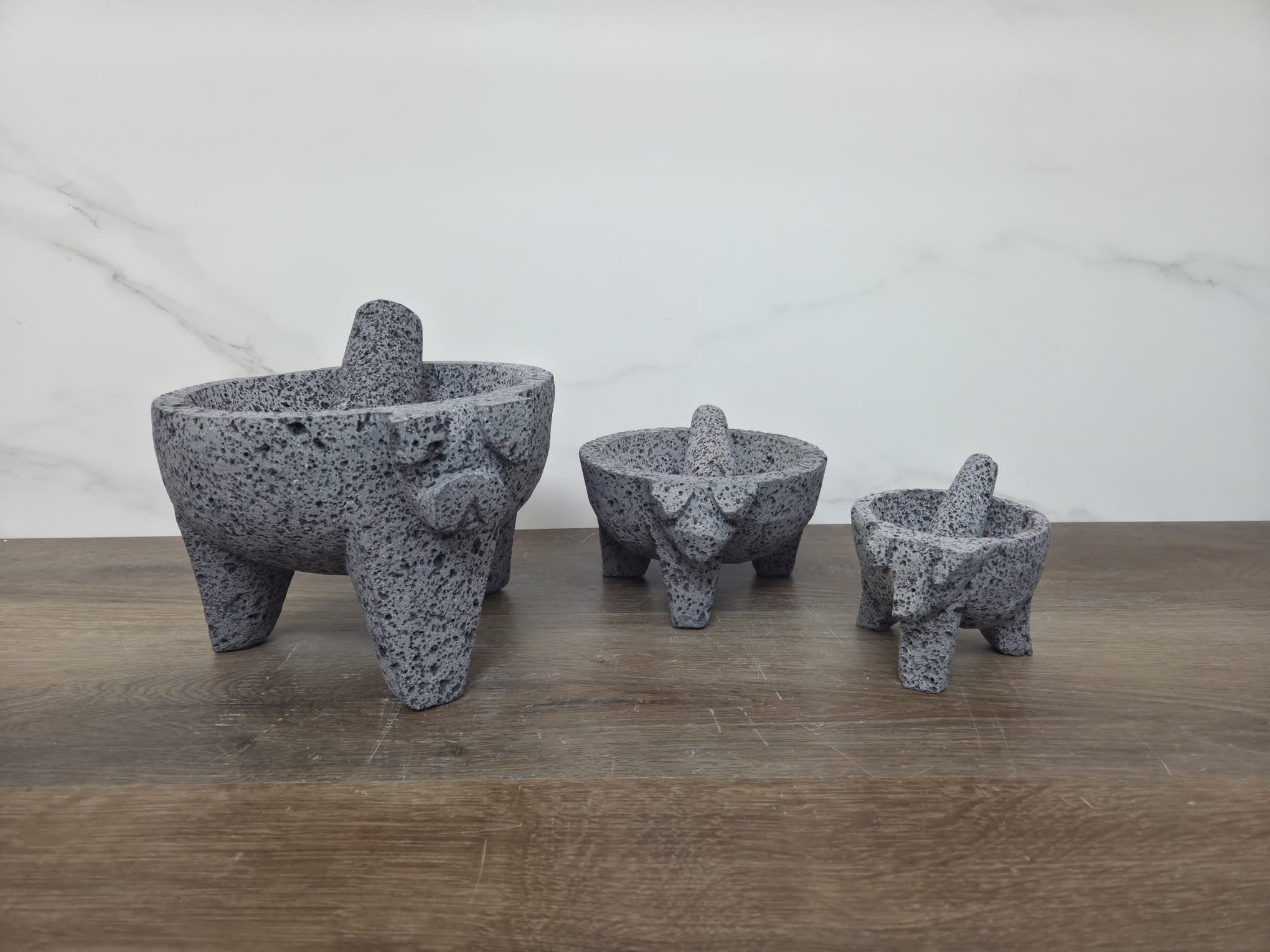 MOL12P Authentic Mexican Molcajete - Piggy Face -12 inch