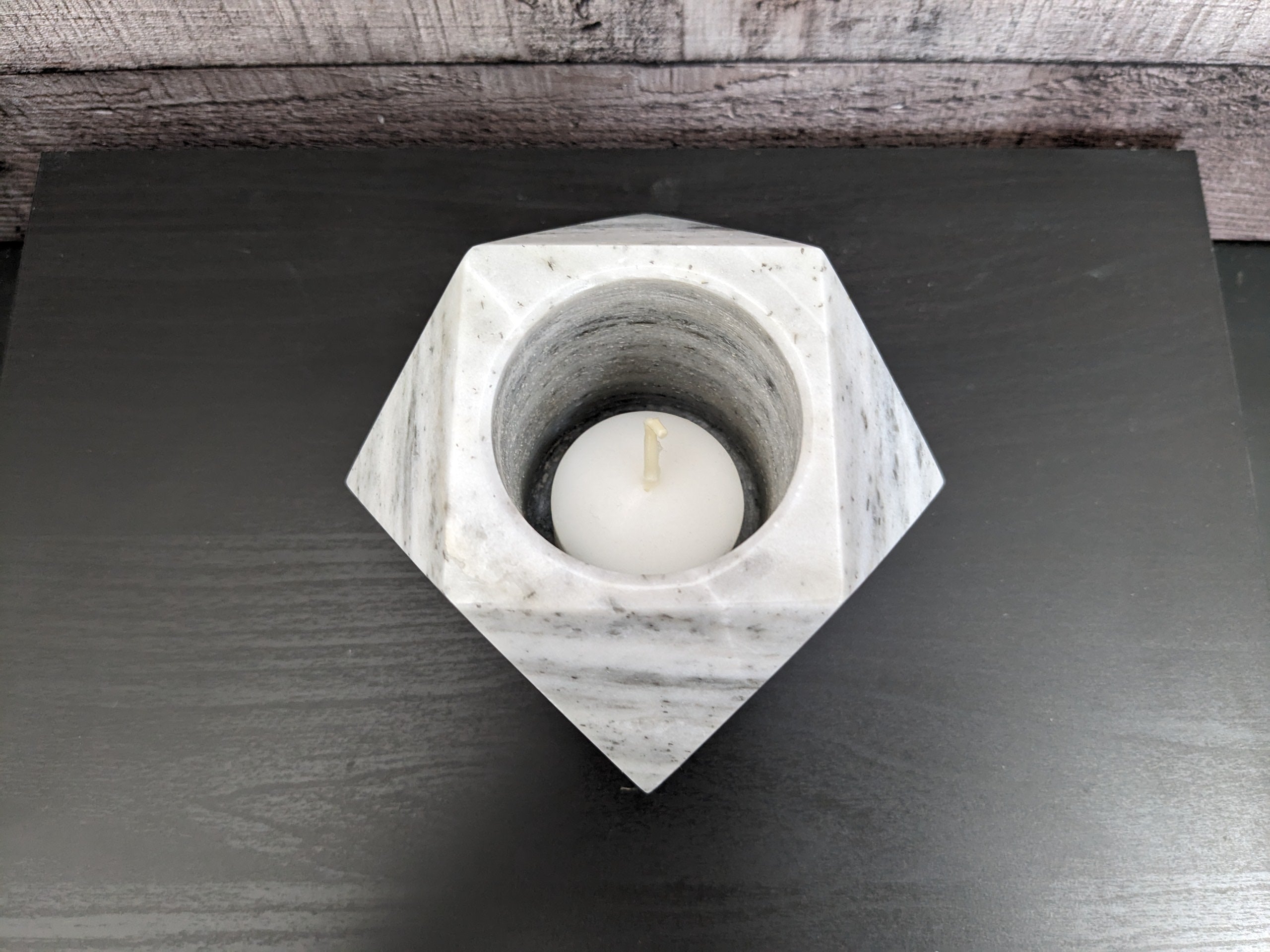 Gray Marble Succulent Planter, Stone Miniature Plant Holder, Small Pot Miniature Planters Accessories Decor Garden