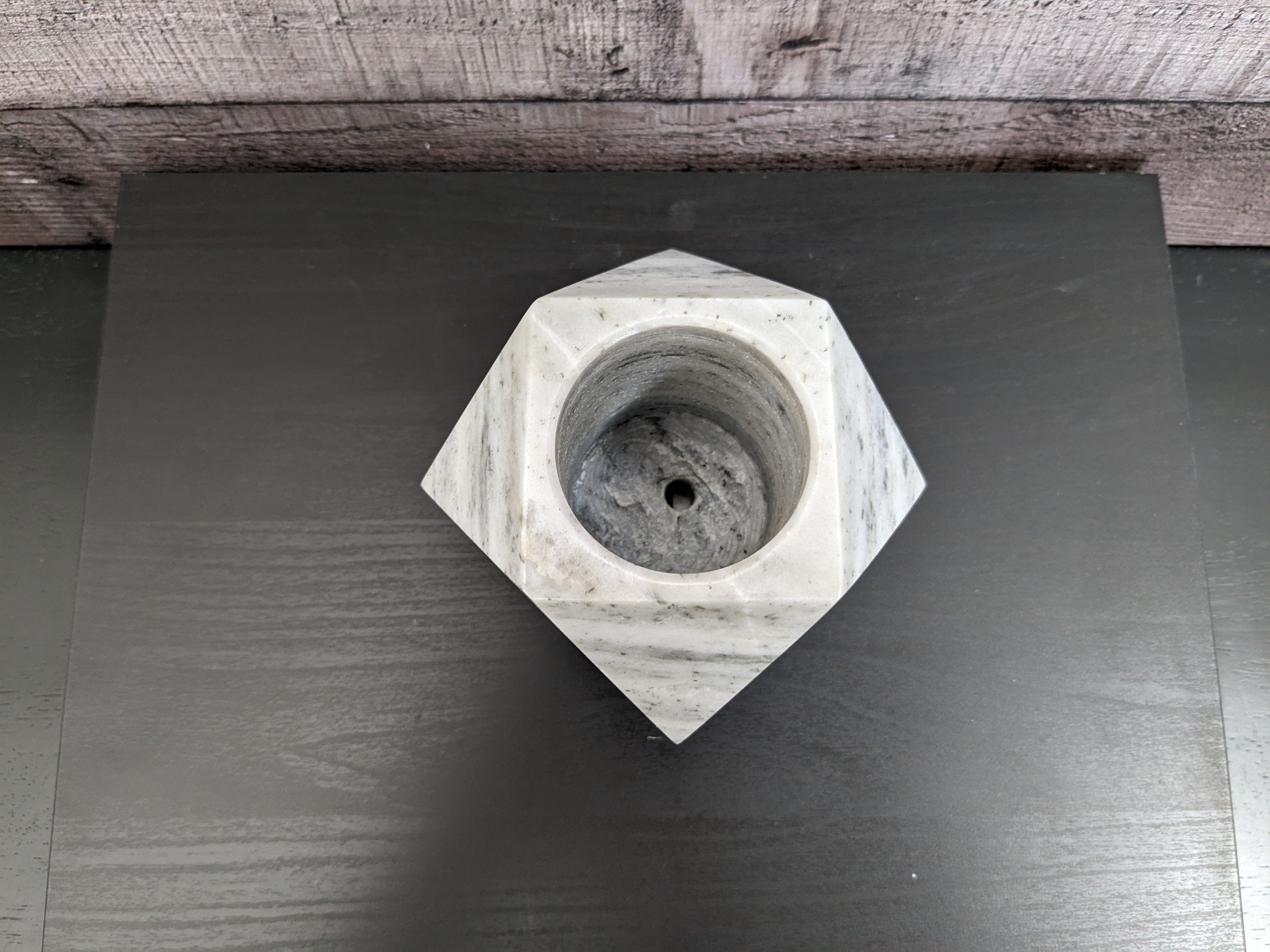 Gray Marble Succulent Planter, Stone Miniature Plant Holder, Small Pot Miniature Planters Accessories Decor Garden