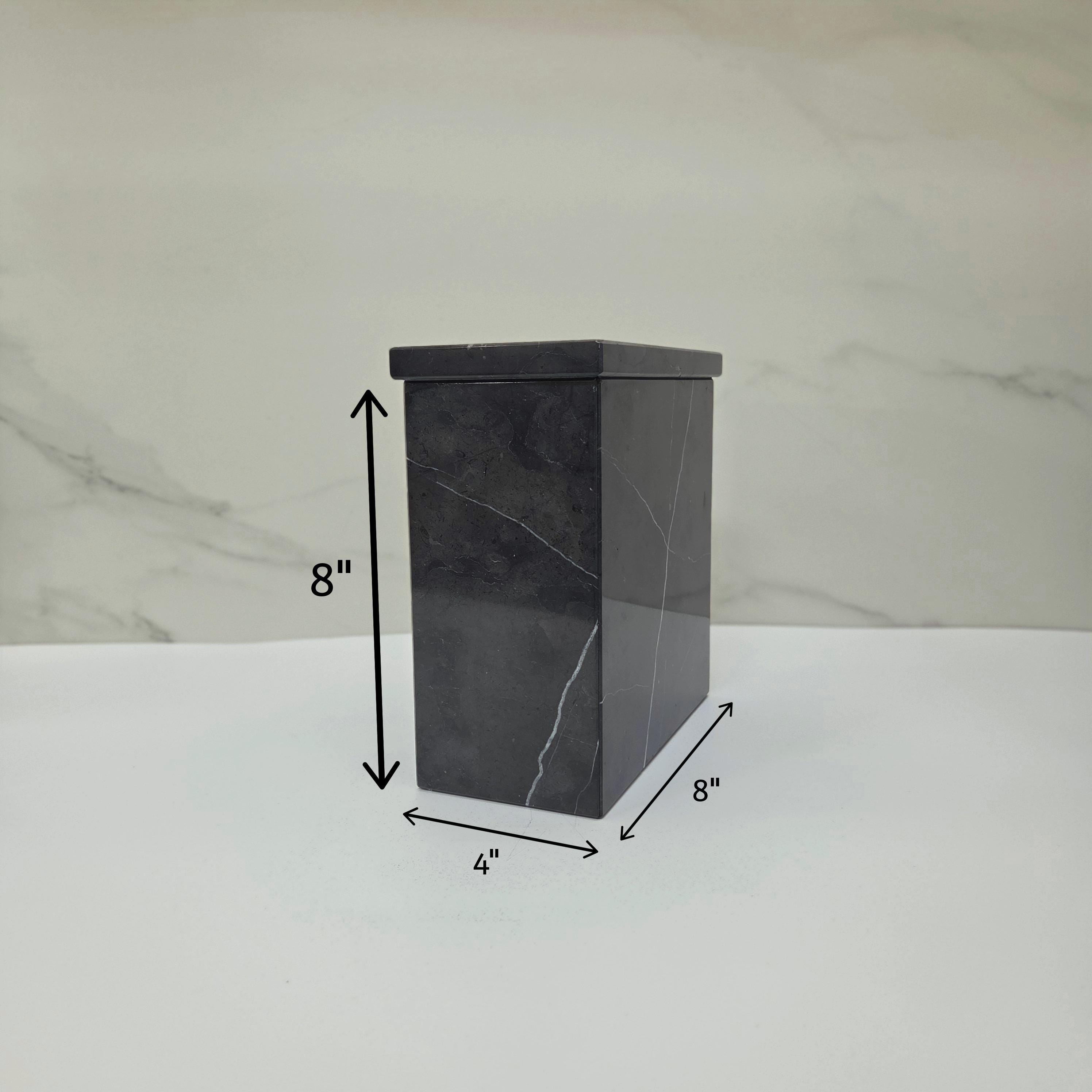 UR_12 Black Marble Stone Cremation Urn for Adult Ashes