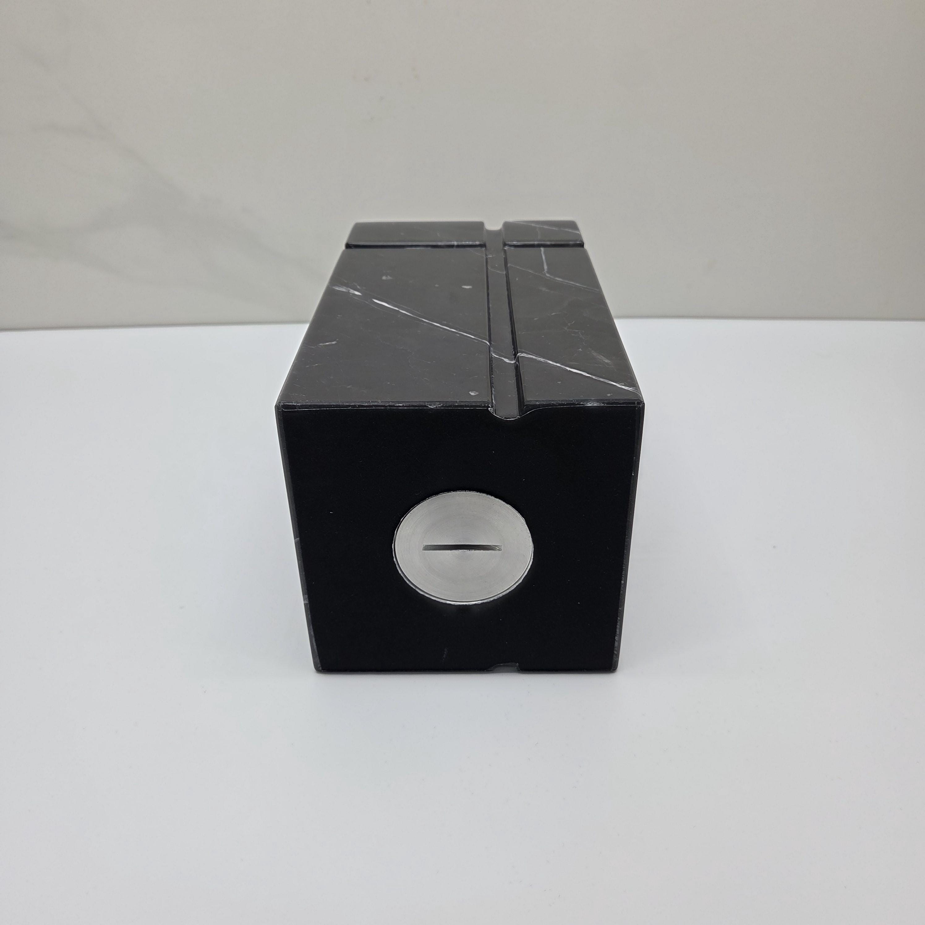 UR_11 Black Marble Stone Cremation Urn for Adult Ashes