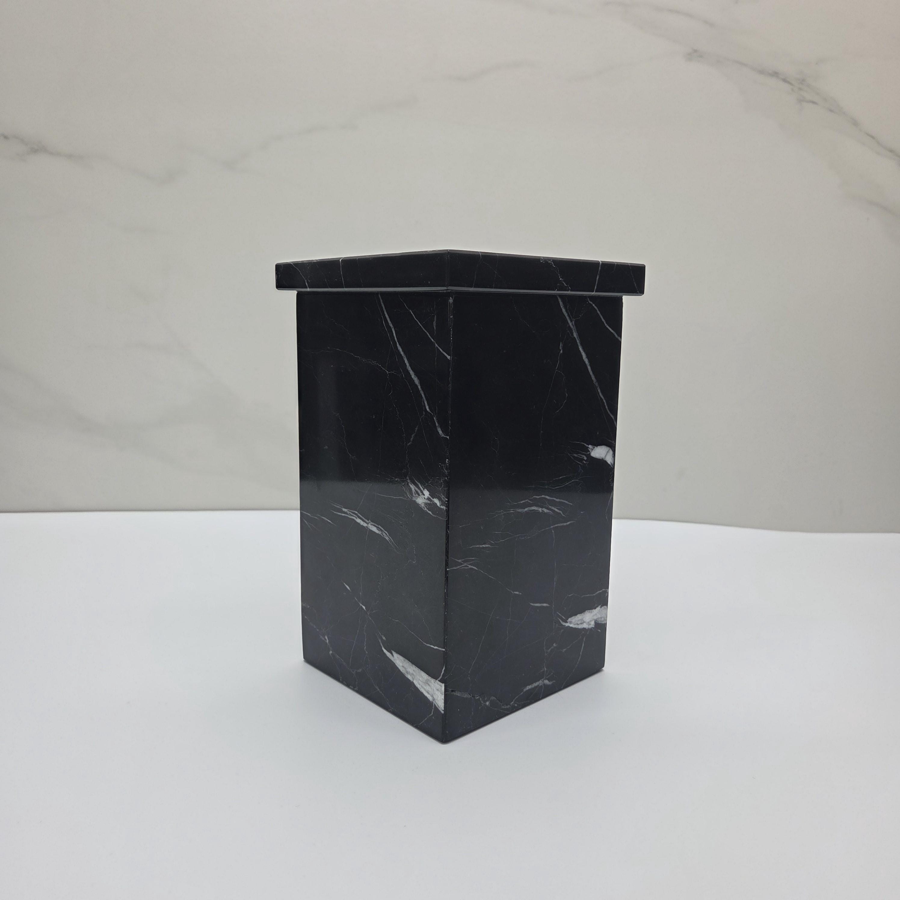 UR_13 Black Marble Cremation Urn for Adult Ashes
