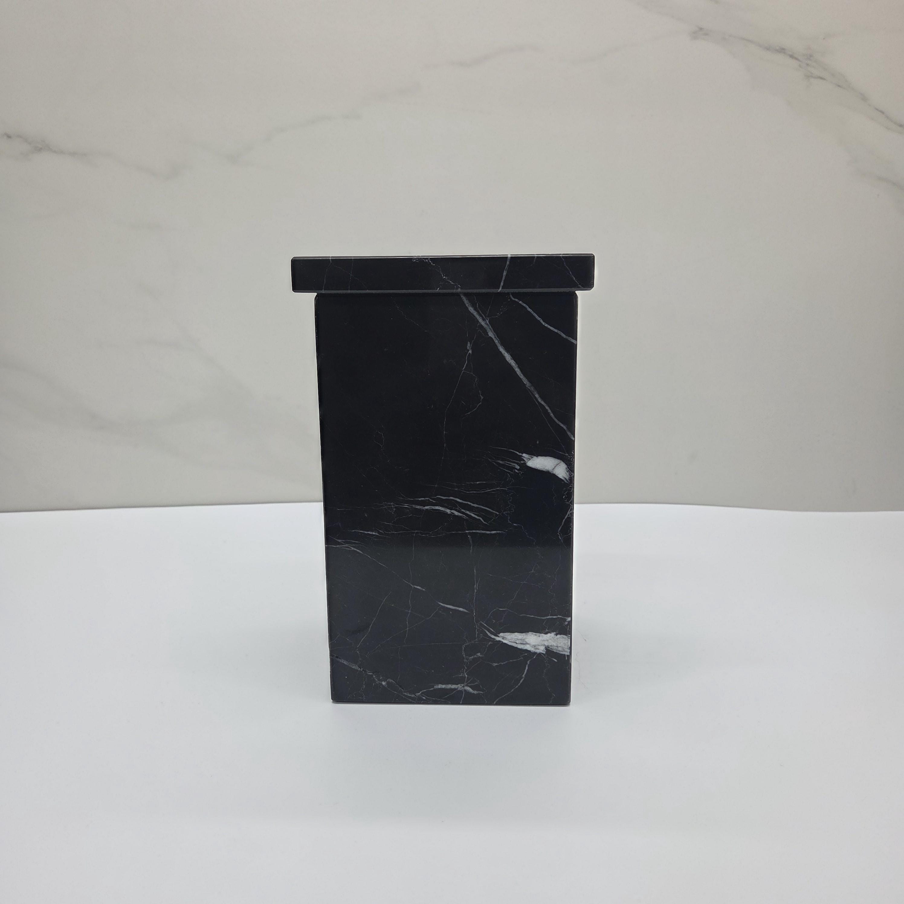 UR_13 Black Marble Cremation Urn for Adult Ashes