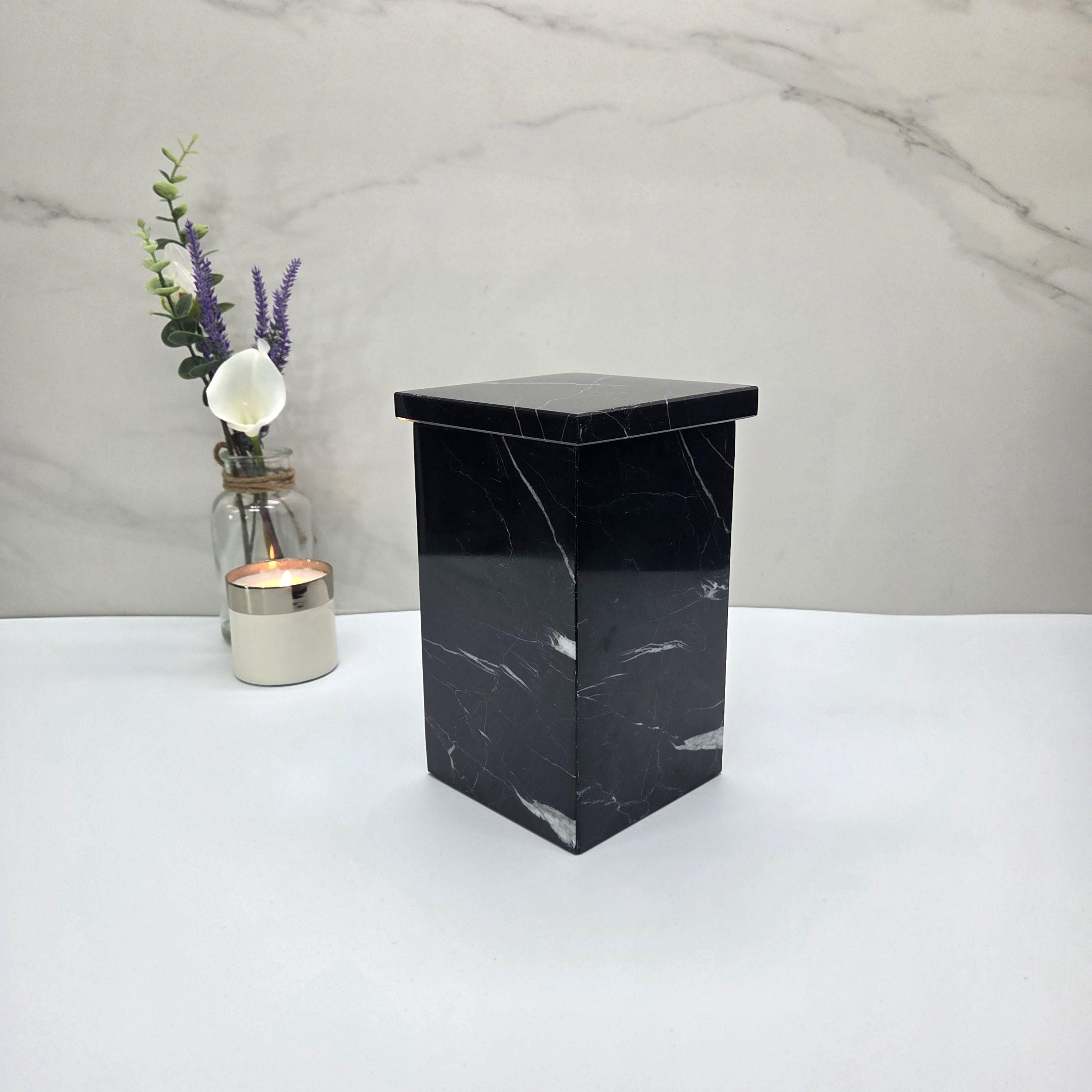 UR_13 Black Marble Cremation Urn for Adult Ashes
