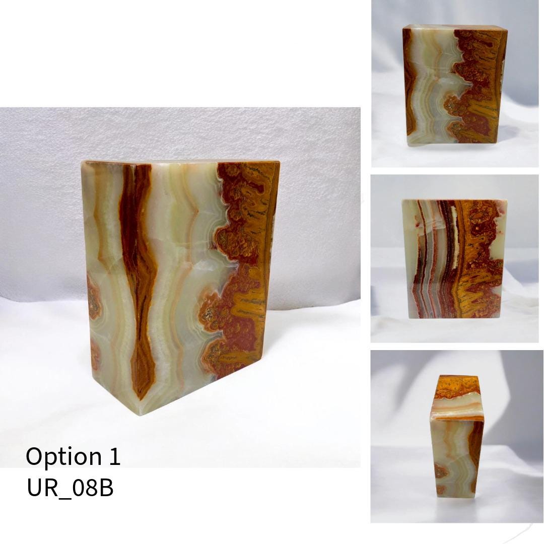 UR_08 Green Onyx Stone Cremation Urn for Ashes