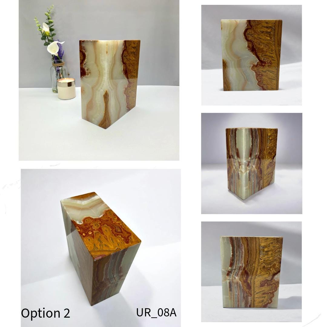 UR_08 Green Onyx Stone Cremation Urn for Ashes