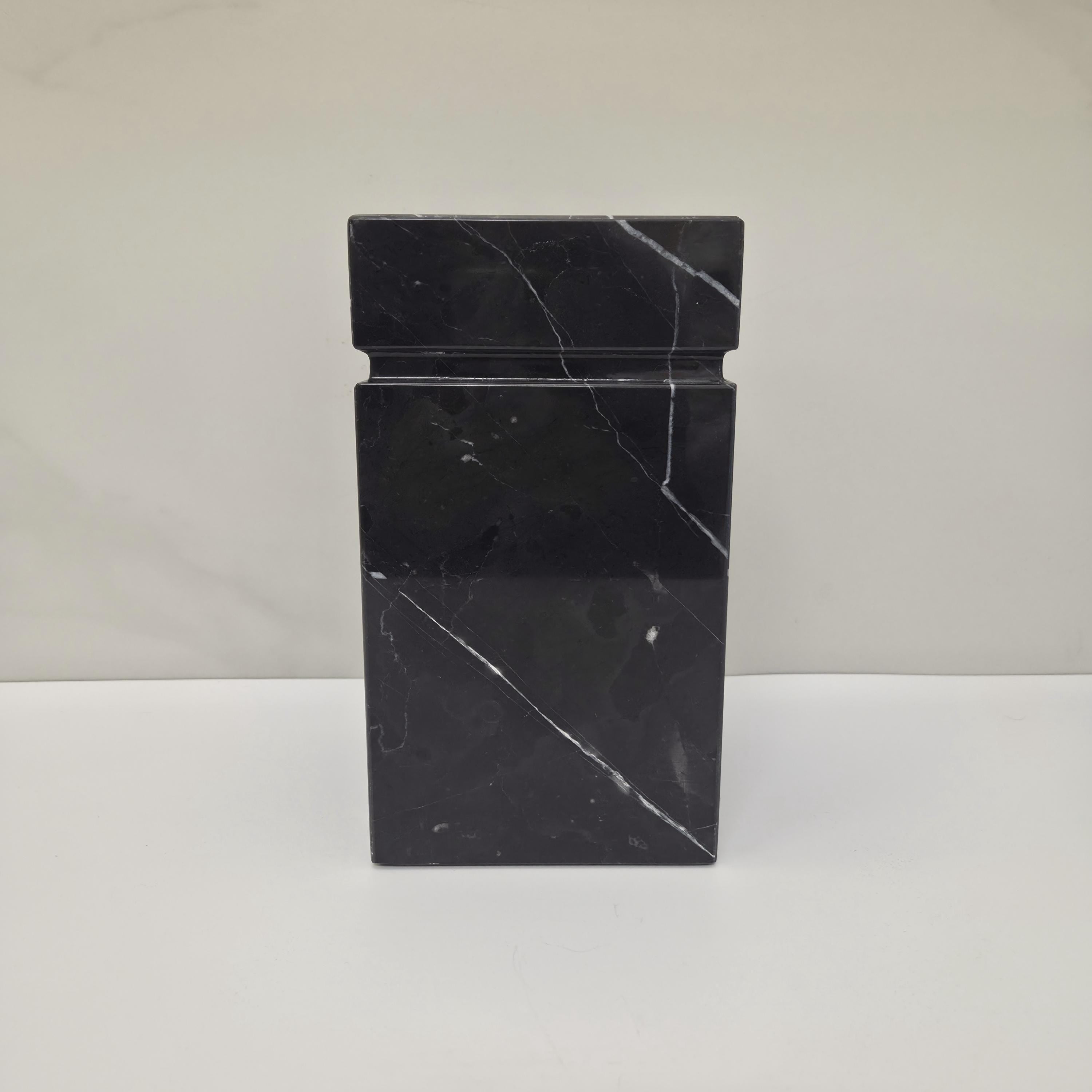 UR_11 Black Marble Stone Cremation Urn for Adult Ashes