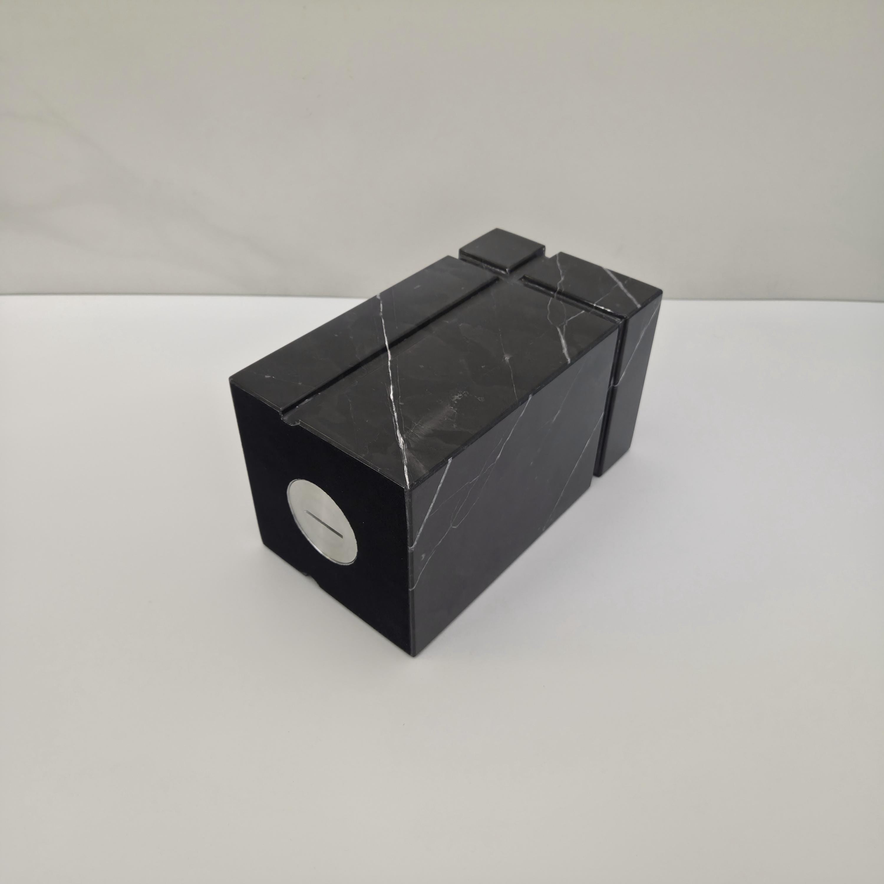 UR_11 Black Marble Stone Cremation Urn for Adult Ashes