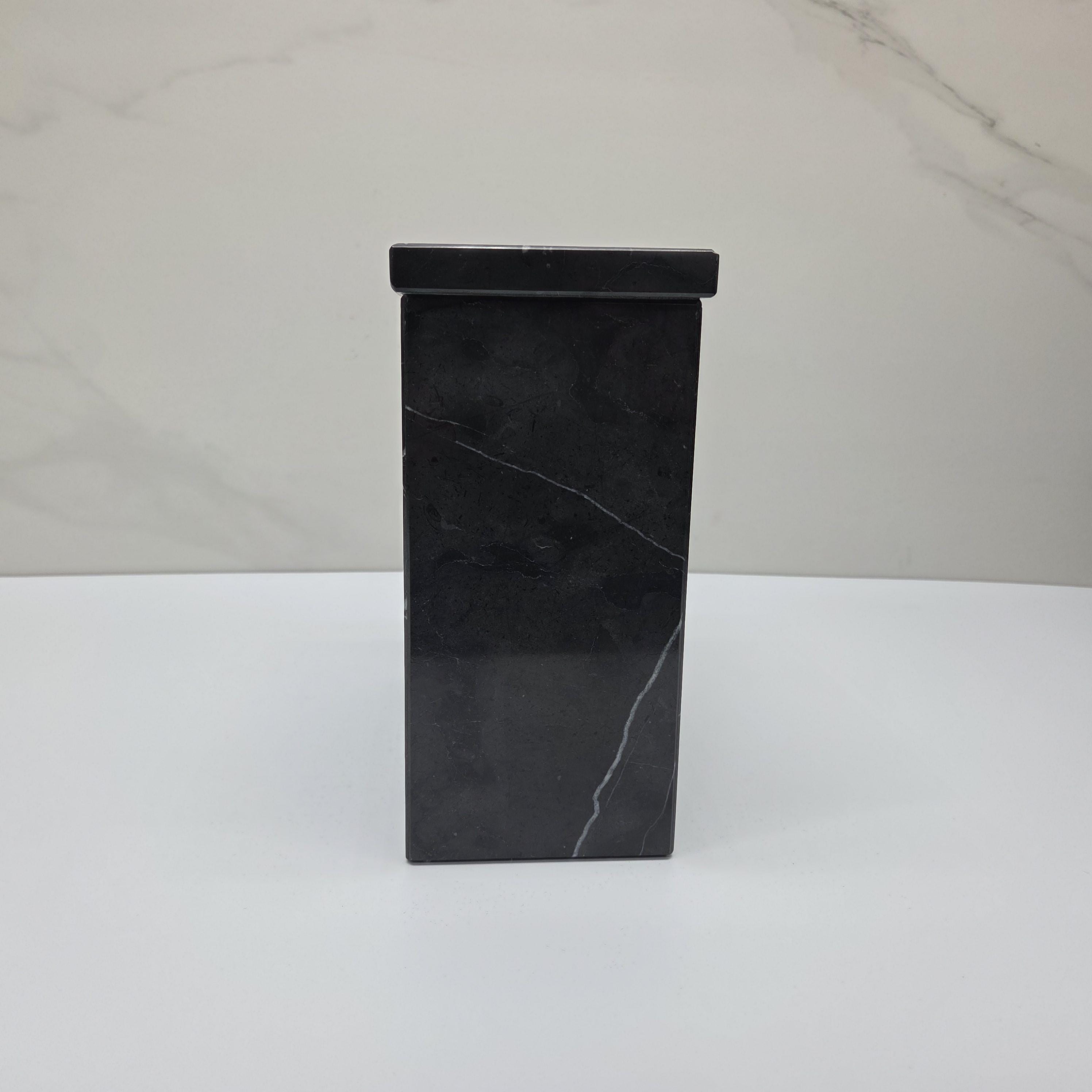 UR_12 Black Marble Stone Cremation Urn for Adult Ashes
