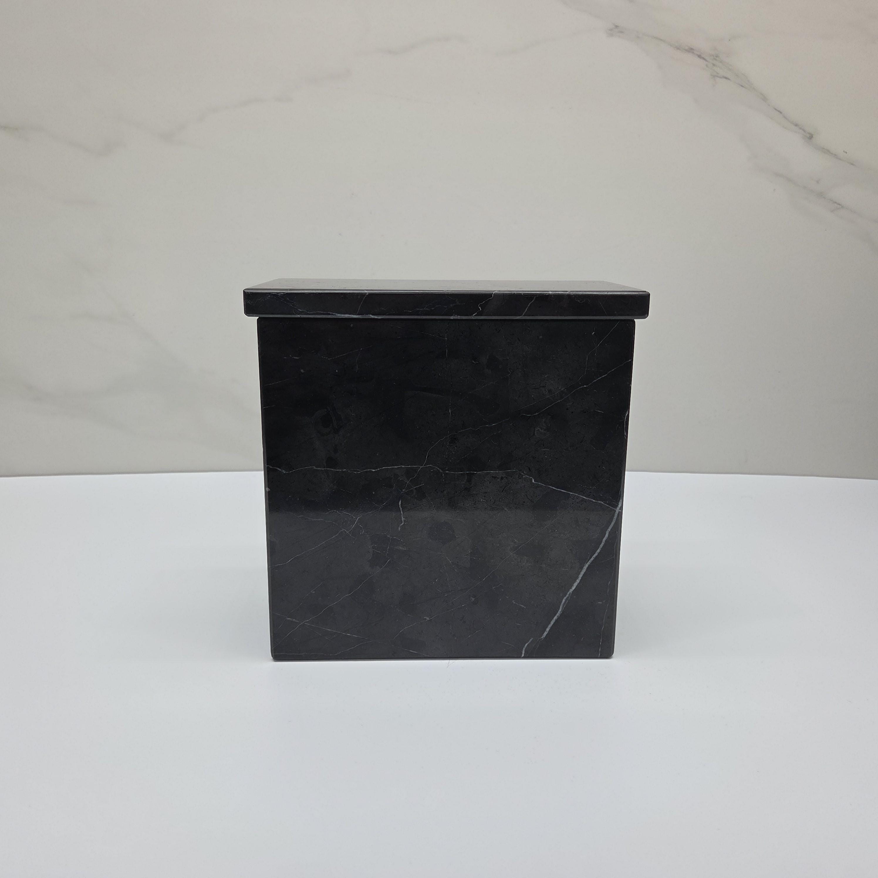 UR_12 Black Marble Stone Cremation Urn for Adult Ashes