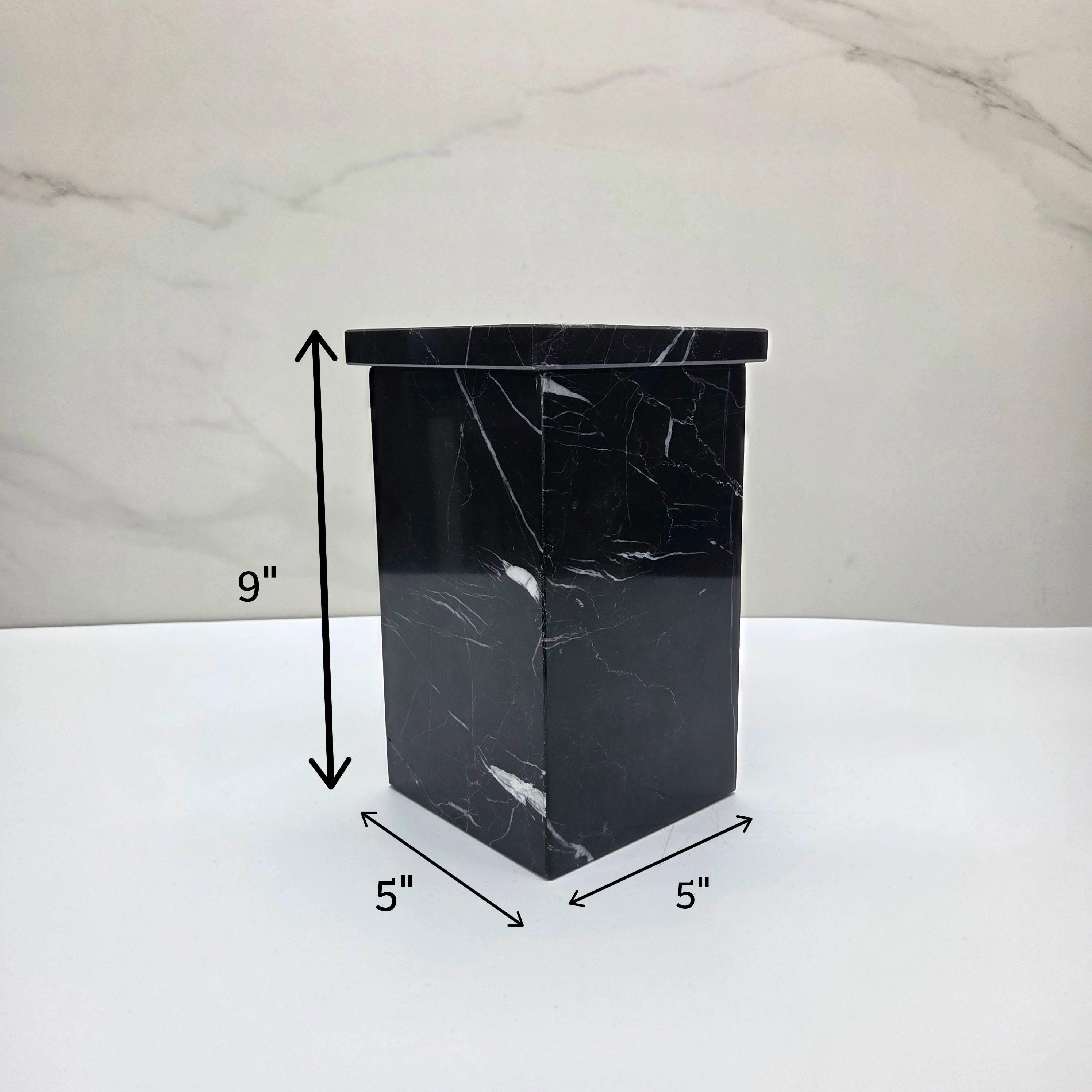 UR_13 Black Marble Cremation Urn for Adult Ashes