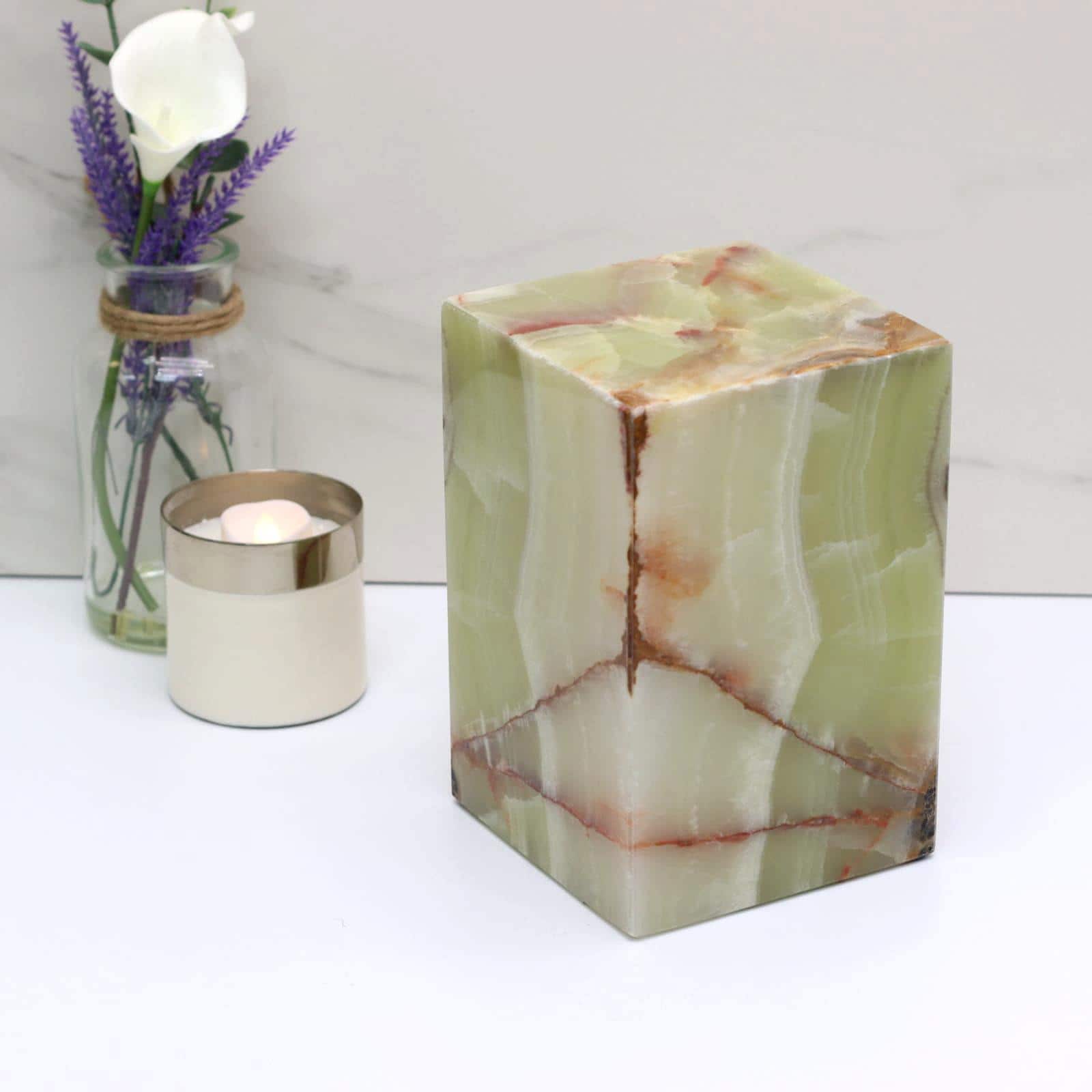 UR_09 Green Onyx Stone Cremation Urn for Ashes