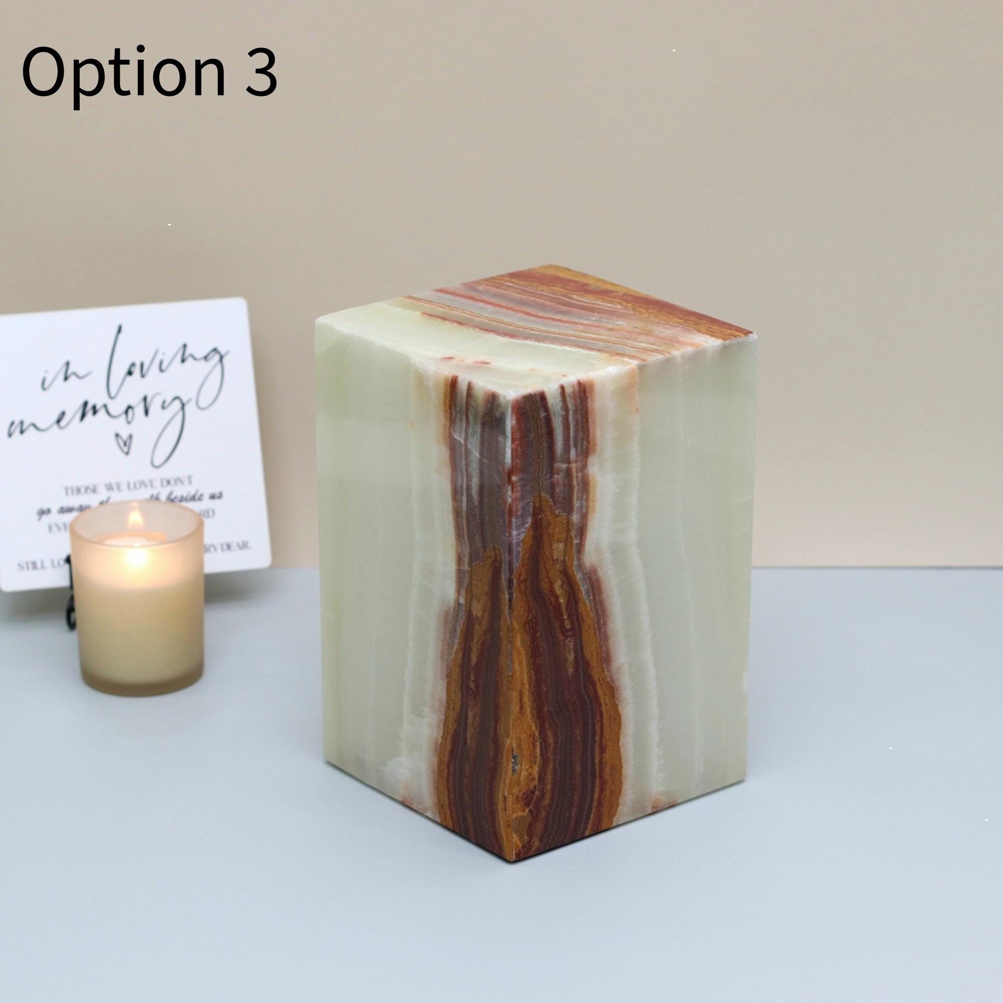 UR_09 Green Onyx Stone Cremation Urn for Ashes