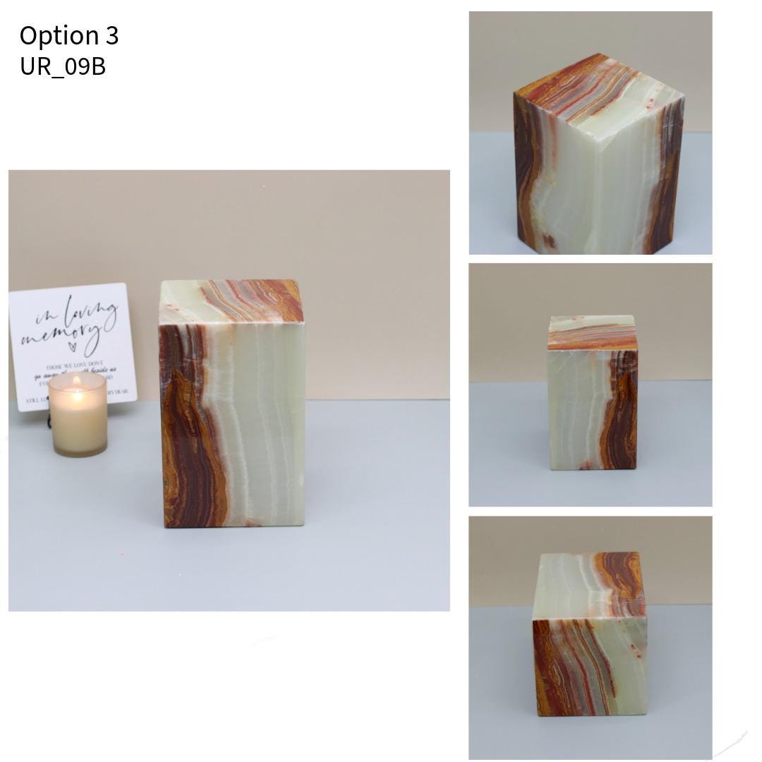 UR_09 Green Onyx Stone Cremation Urn for Ashes