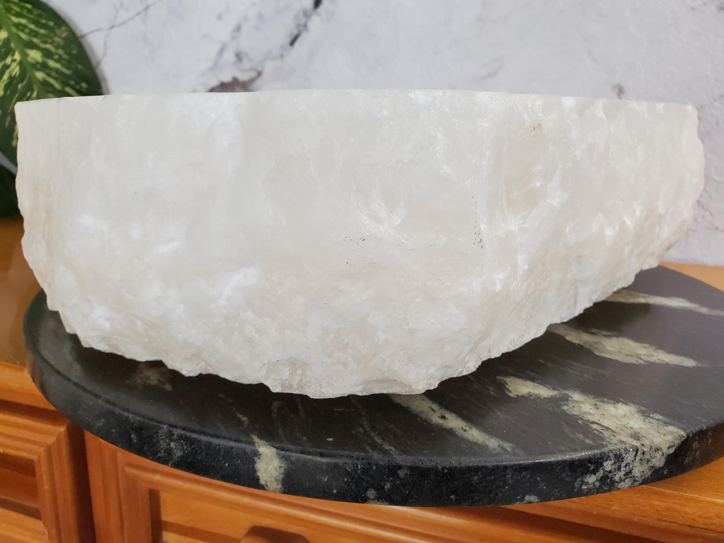 White Onyx Marble Vessel Sink – Natural Stone Countertop Sink, Polished Vanity Basin, Luxury Spa Bathroom Decor 18x13 Inch