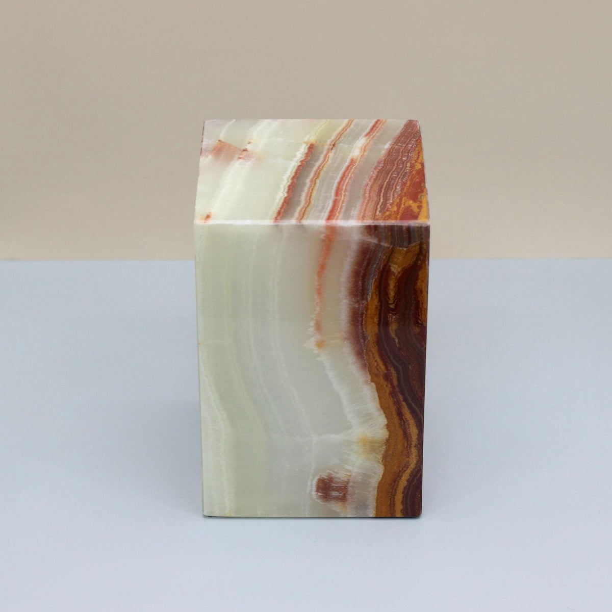 UR_09F Green Onyx Stone Cremation Urn for Ashes - 120 cu in | Handcrafted Stone Memorial Urn Urn