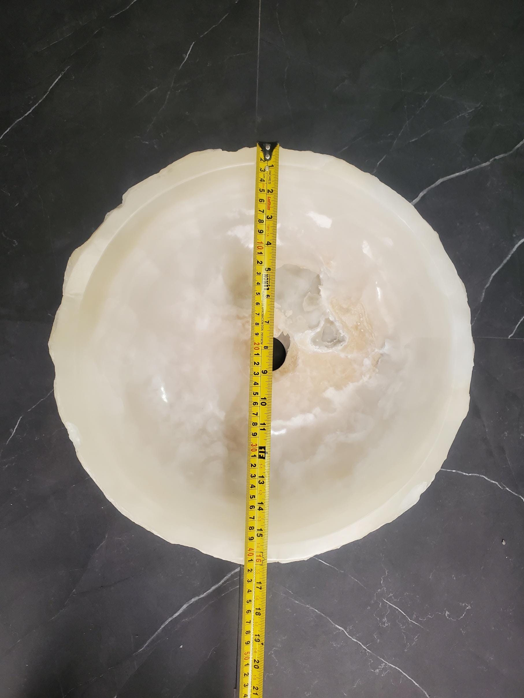 White Onyx Vessel Sink, 16x16 Inch Natural Stone Countertop Basin, Polished Luxury Vanity Sink, Spa Bathroom Decor Above Counter sink Bathroom Décor beige tan taupe hand basin bowl handmade powder room Home design trends luxury bathroom Marble Onix Rock modern contemporary natural stone sink plumbing fixture Rectangle Vessel Tan Rustic Onyx Vessel Sinks Translucent Polish