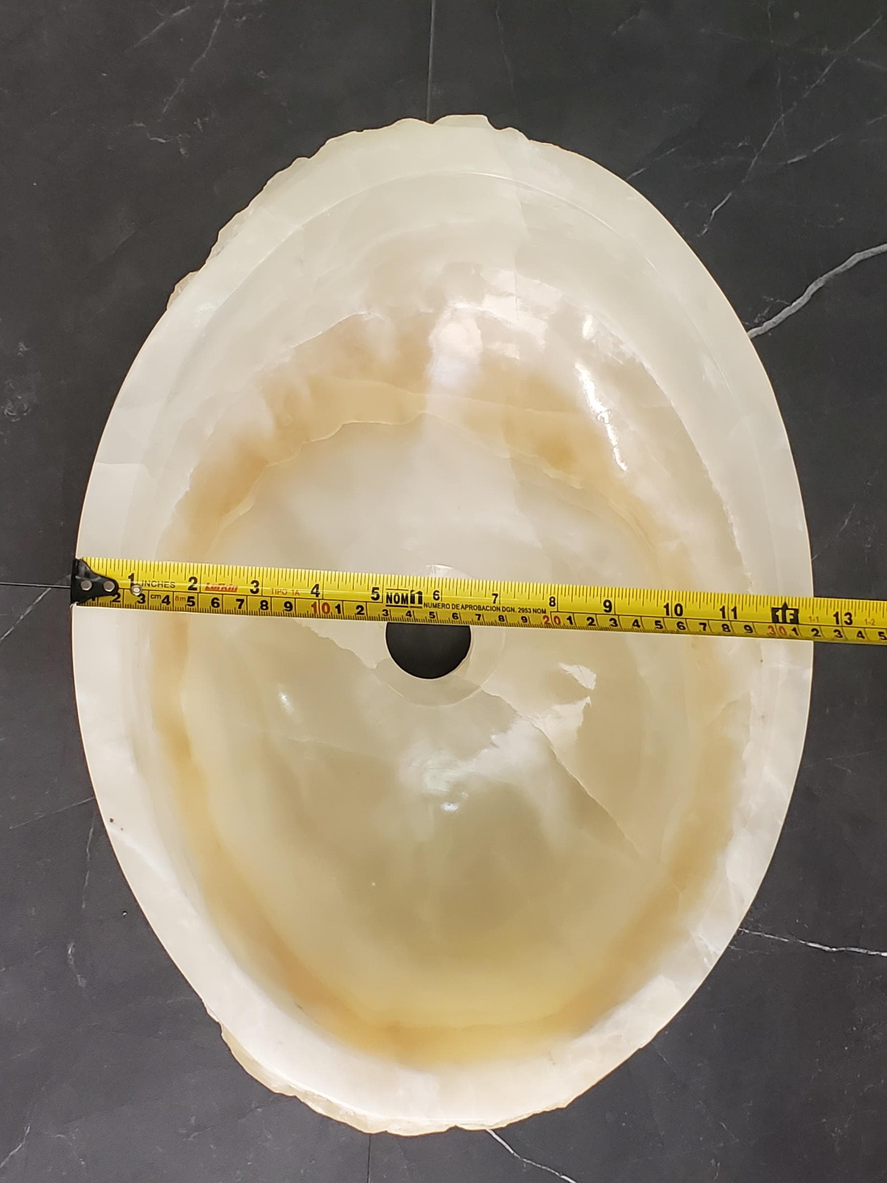 Beige Onyx Vessel Sink, 17x12.5 Inch Natural Stone Countertop Basin, Polished Luxury Vanity Sink, Spa Bathroom Decor Above Counter sink Bathroom Décor beige tan taupe hand basin bowl handmade powder room Home design trends luxury bathroom Marble Onix Rock modern contemporary natural stone sink plumbing fixture Rectangle Vessel Tan Rustic Onyx Vessel Sinks Translucent Polish