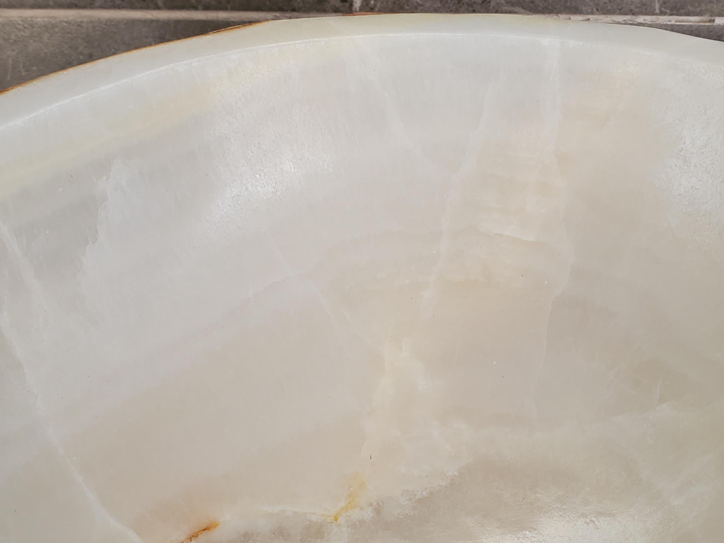 White Onyx Vessel Sink, Natural Stone Vanity Basin, Polished Bathroom Countertop Sink, Spa Decor 15x11.5 Inch Above Counter sink Bathroom Décor beige tan taupe hand basin bowl handmade powder room Home design trends luxury bathroom Marble Onix Rock modern contemporary natural stone sink plumbing fixture Rectangle Vessel Tan Rustic Onyx Vessel Sinks Translucent Polish
