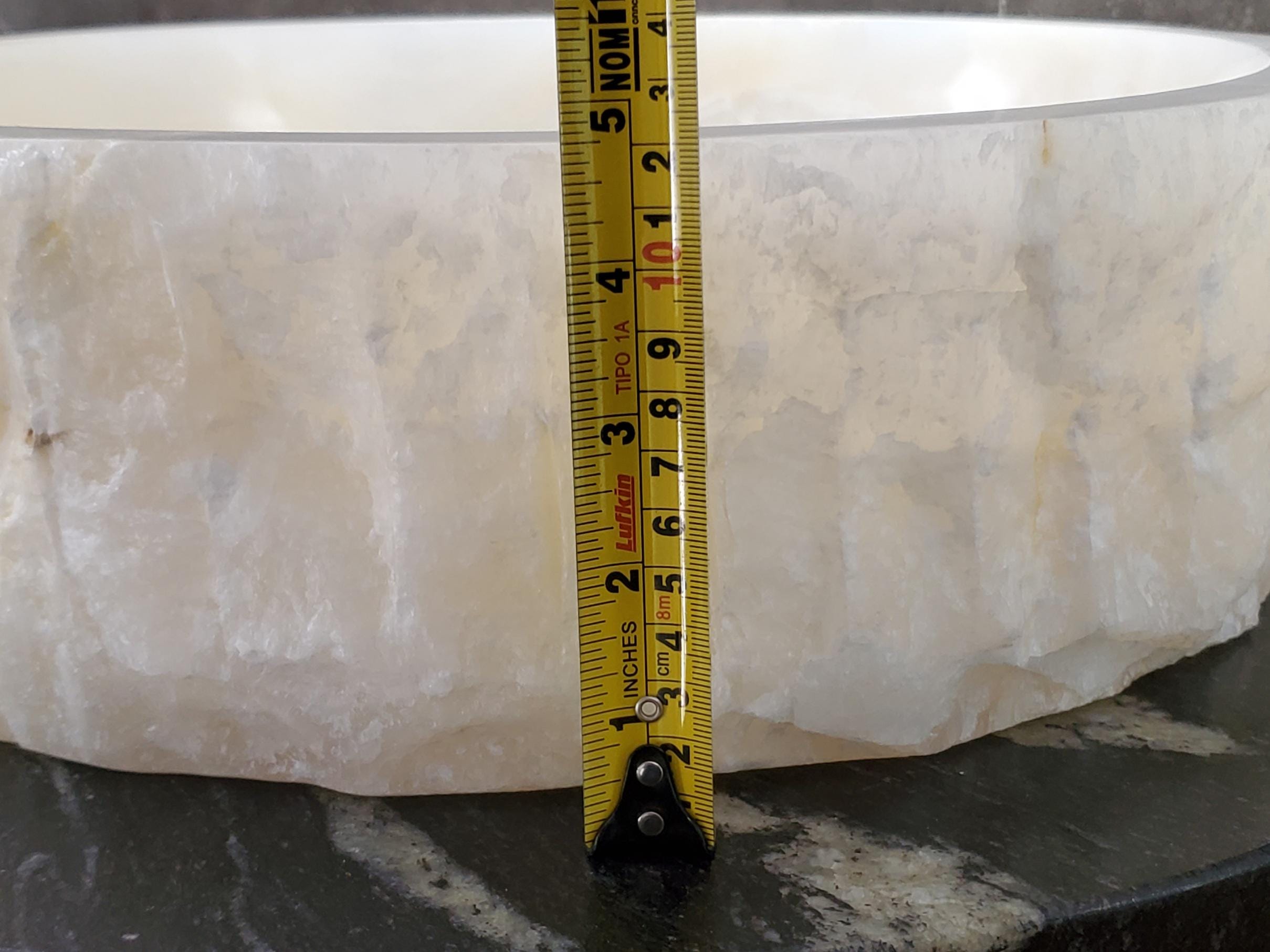 White Onyx Vessel Sink, 15.6x15.6 Inch Natural Stone Countertop Basin, Polished Luxury Vanity Sink, Spa Bathroom Decor Above Counter sink Bathroom Décor beige tan taupe hand basin bowl handmade powder room Home design trends luxury bathroom Marble Onix Rock modern contemporary natural stone sink plumbing fixture Rectangle Vessel Tan Rustic Onyx Vessel Sinks Translucent Polish