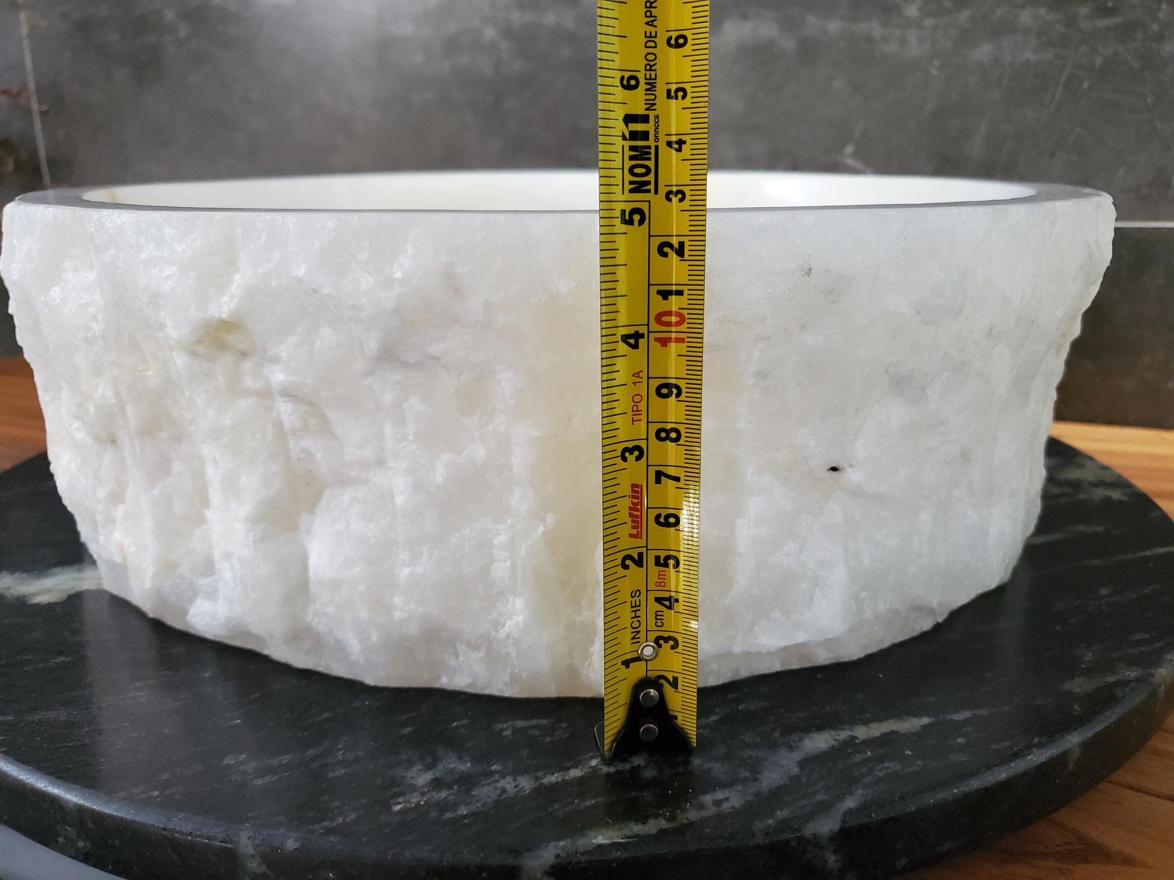 White Onyx Vessel Sink, 16x16 Inch Natural Stone Countertop Basin, Polished Luxury Vanity Sink, Spa Bathroom Decor Above Counter sink Bathroom Décor beige tan taupe hand basin bowl handmade powder room Home design trends luxury bathroom Marble Onix Rock modern contemporary natural stone sink plumbing fixture Rectangle Vessel Tan Rustic Onyx Vessel Sinks Translucent Polish