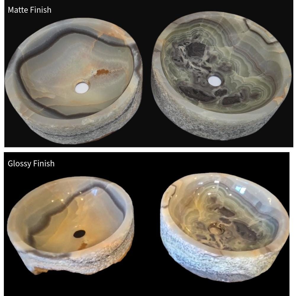 Green Onyx Vessel Sink, Natural Stone Vanity Basin, Polished Bathroom Countertop Sink, Spa Decor 17x13 Inch Above Counter sink Bathroom Décor beige tan taupe hand basin bowl handmade powder room Home design trends luxury bathroom Marble Onix Rock modern contemporary natural stone sink plumbing fixture Rectangle Vessel Tan Rustic Onyx Vessel Sinks Translucent Polish