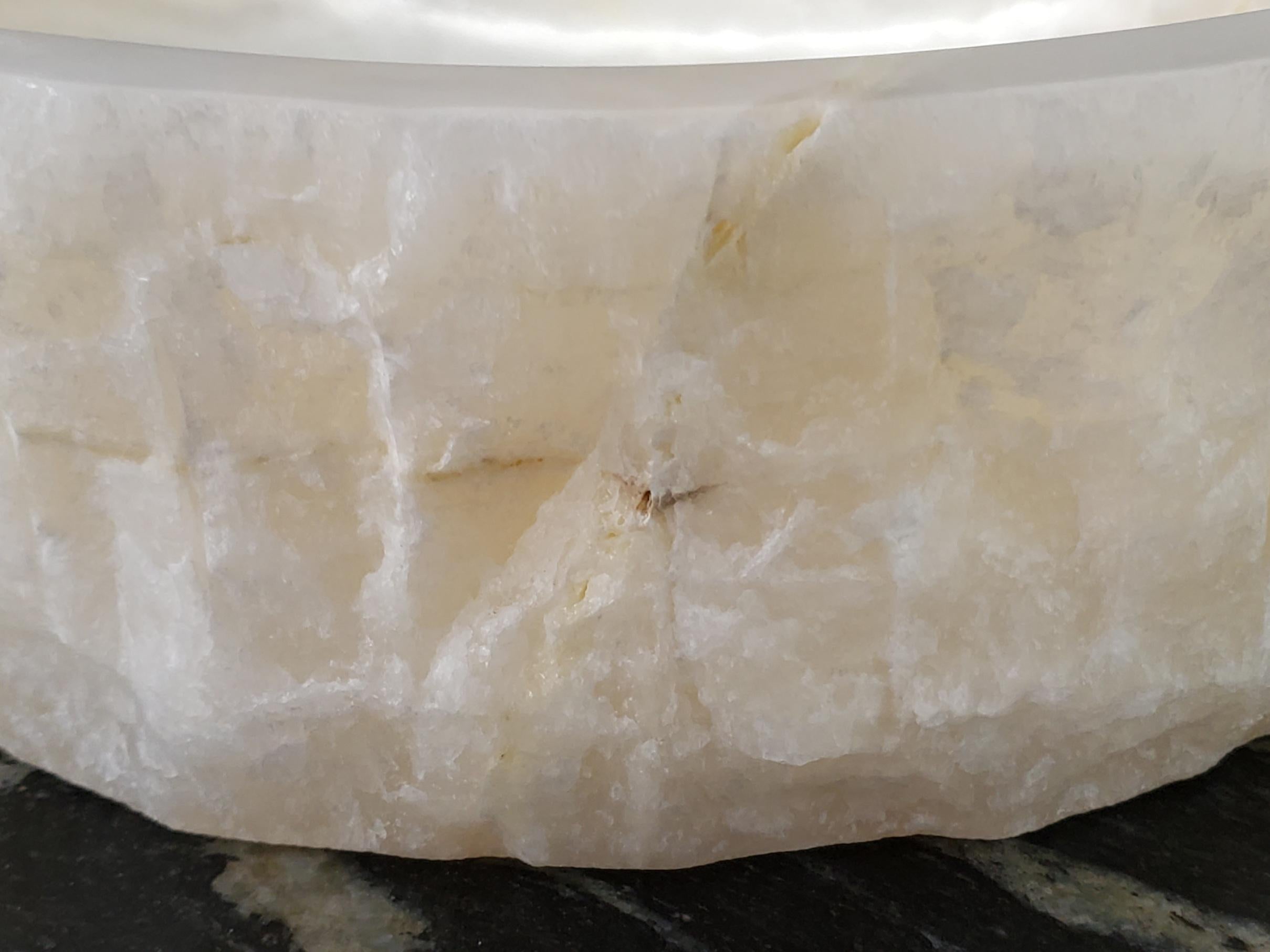 White Onyx Vessel Sink, 15.6x15.6 Inch Natural Stone Countertop Basin, Polished Luxury Vanity Sink, Spa Bathroom Decor Above Counter sink Bathroom Décor beige tan taupe hand basin bowl handmade powder room Home design trends luxury bathroom Marble Onix Rock modern contemporary natural stone sink plumbing fixture Rectangle Vessel Tan Rustic Onyx Vessel Sinks Translucent Polish