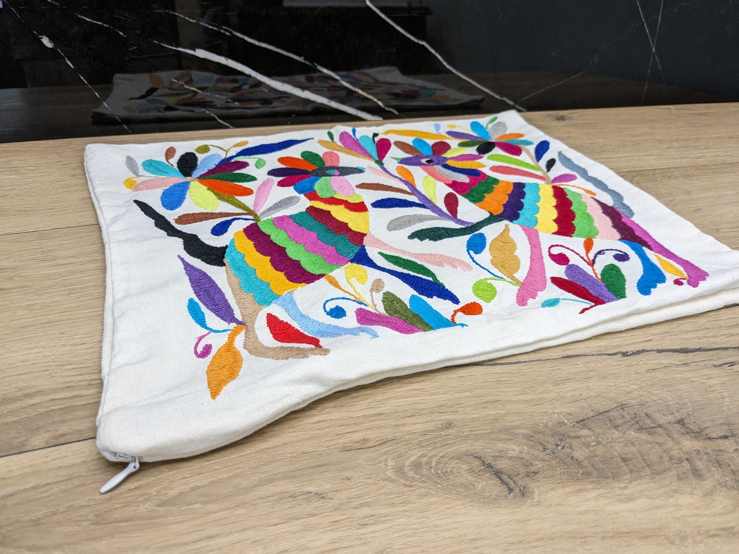 16" x 12" Multicolor Otomi Tenango Pillow Cover Tenango Decor Home Pillow Covers