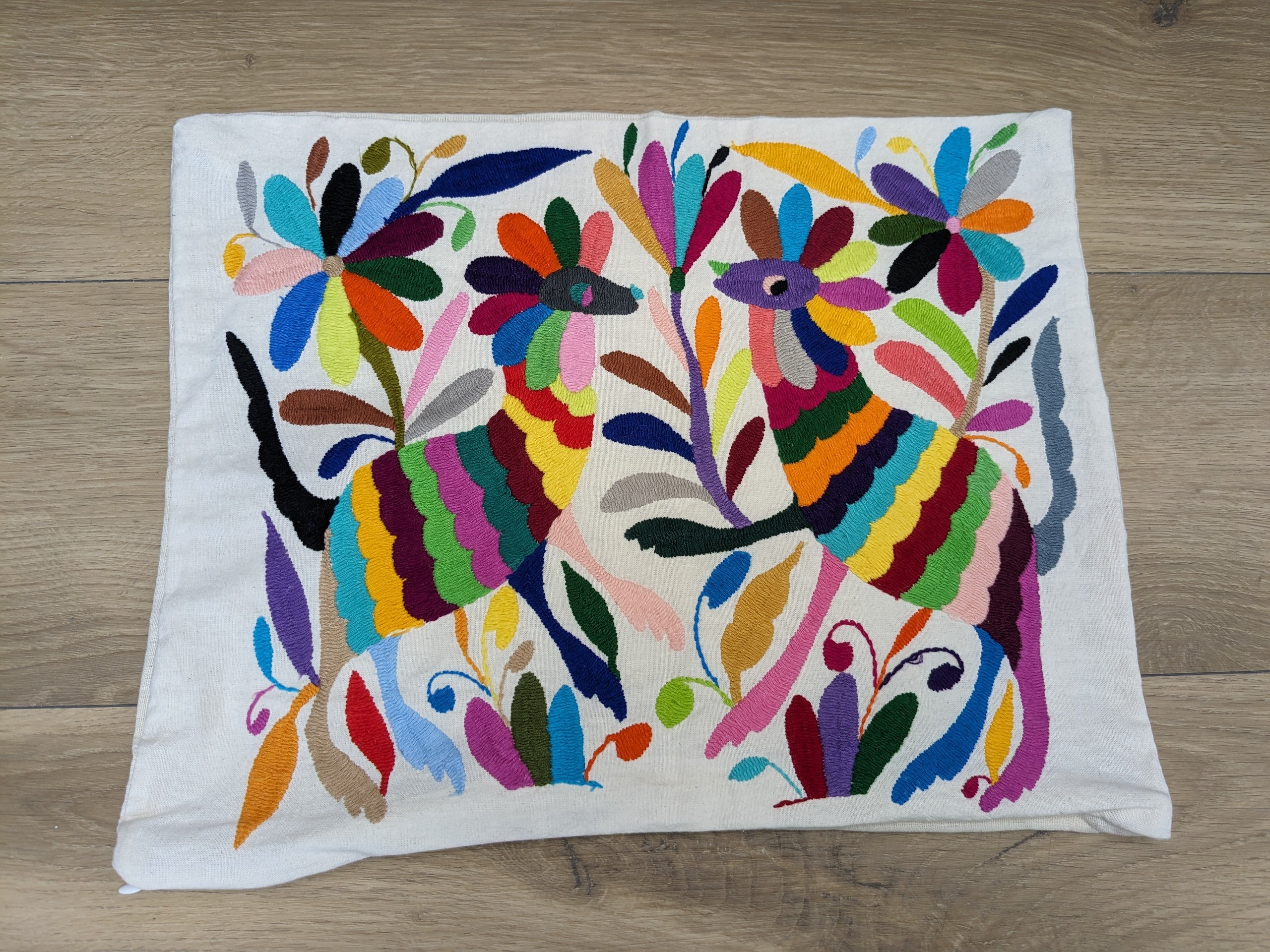 16" x 12" Multicolor Otomi Tenango Pillow Cover Tenango Decor Home Pillow Covers