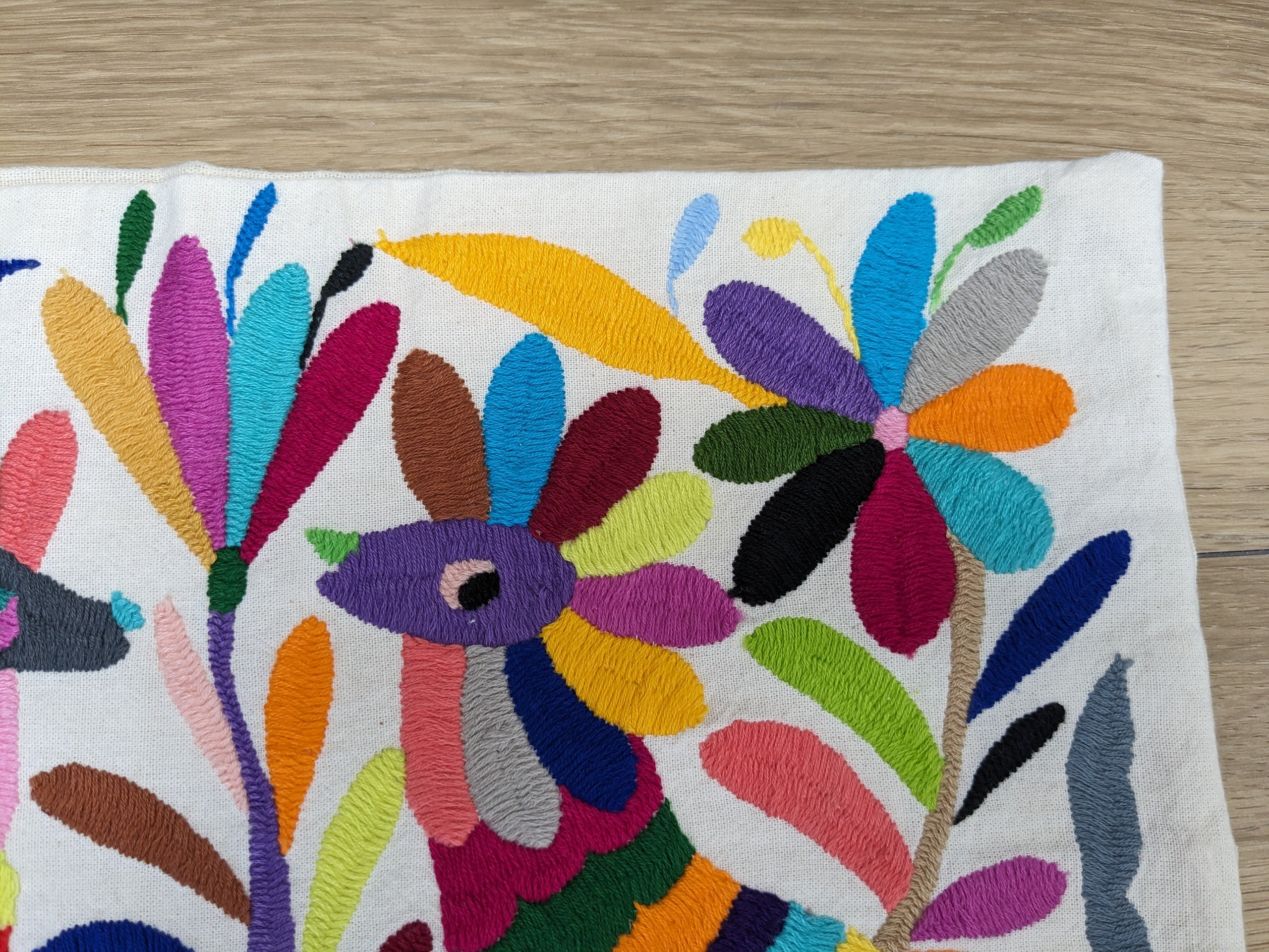 16" x 12" Multicolor Otomi Tenango Pillow Cover Tenango Decor Home Pillow Covers