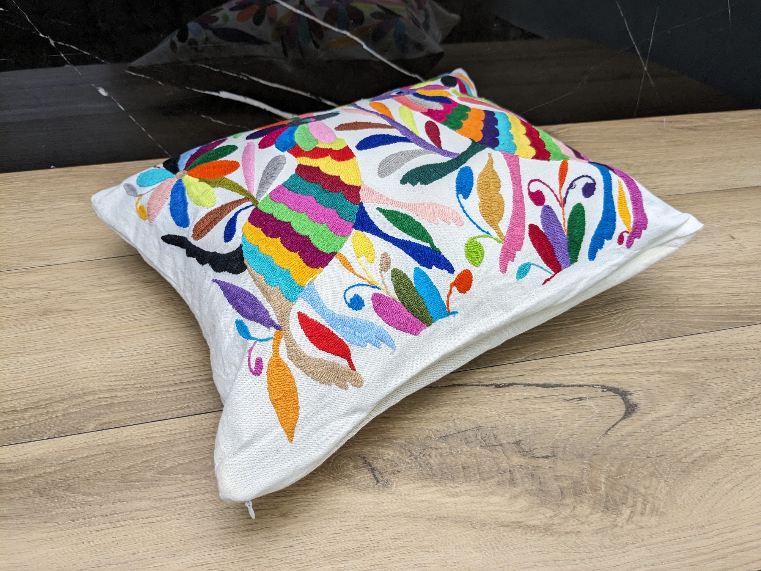 16" x 12" Multicolor Otomi Tenango Pillow Cover Tenango Decor Home Pillow Covers