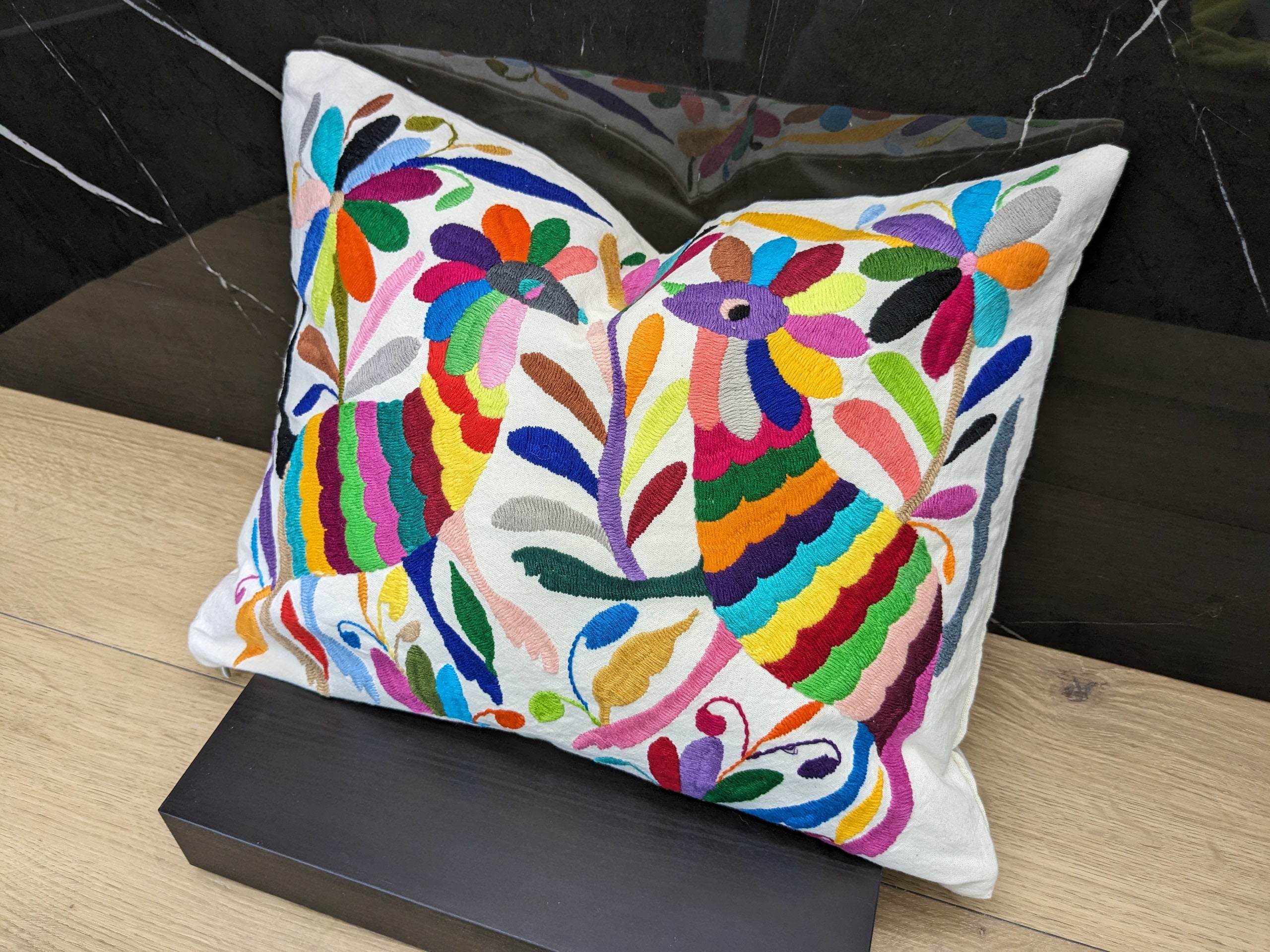 16" x 12" Multicolor Otomi Tenango Pillow Cover Tenango Decor Home Pillow Covers