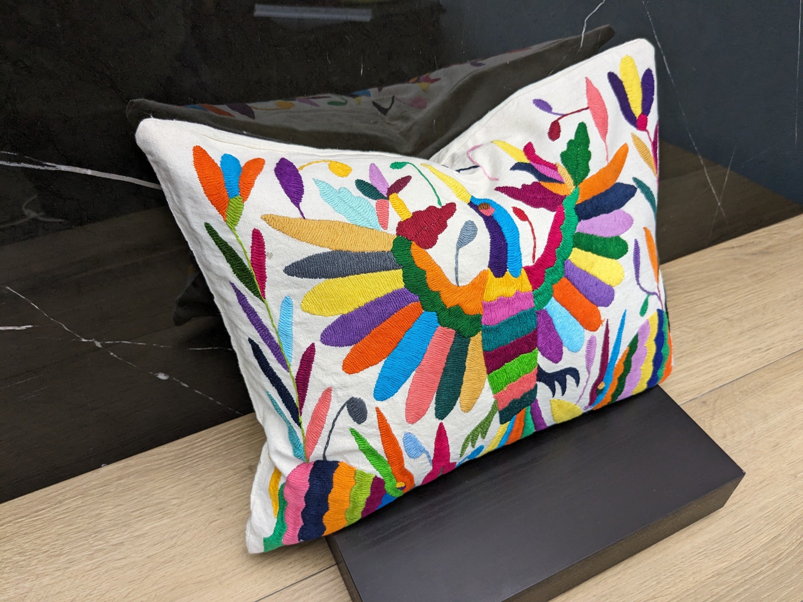 16" x 12" Multicolor Otomi Tenango Pillow Cover Tenango Decor Home Pillow Covers