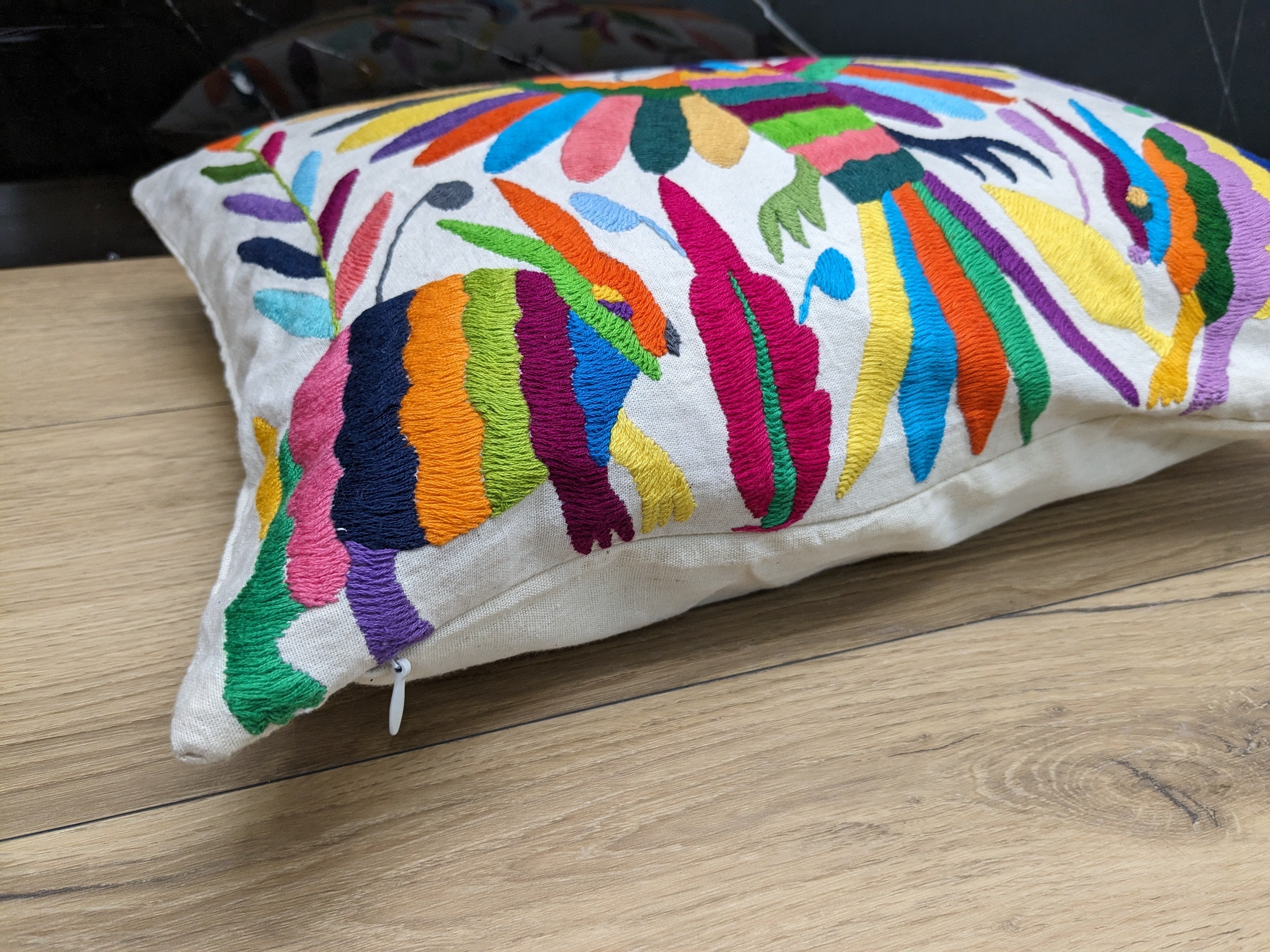 16" x 12" Multicolor Otomi Tenango Pillow Cover Tenango Decor Home Pillow Covers