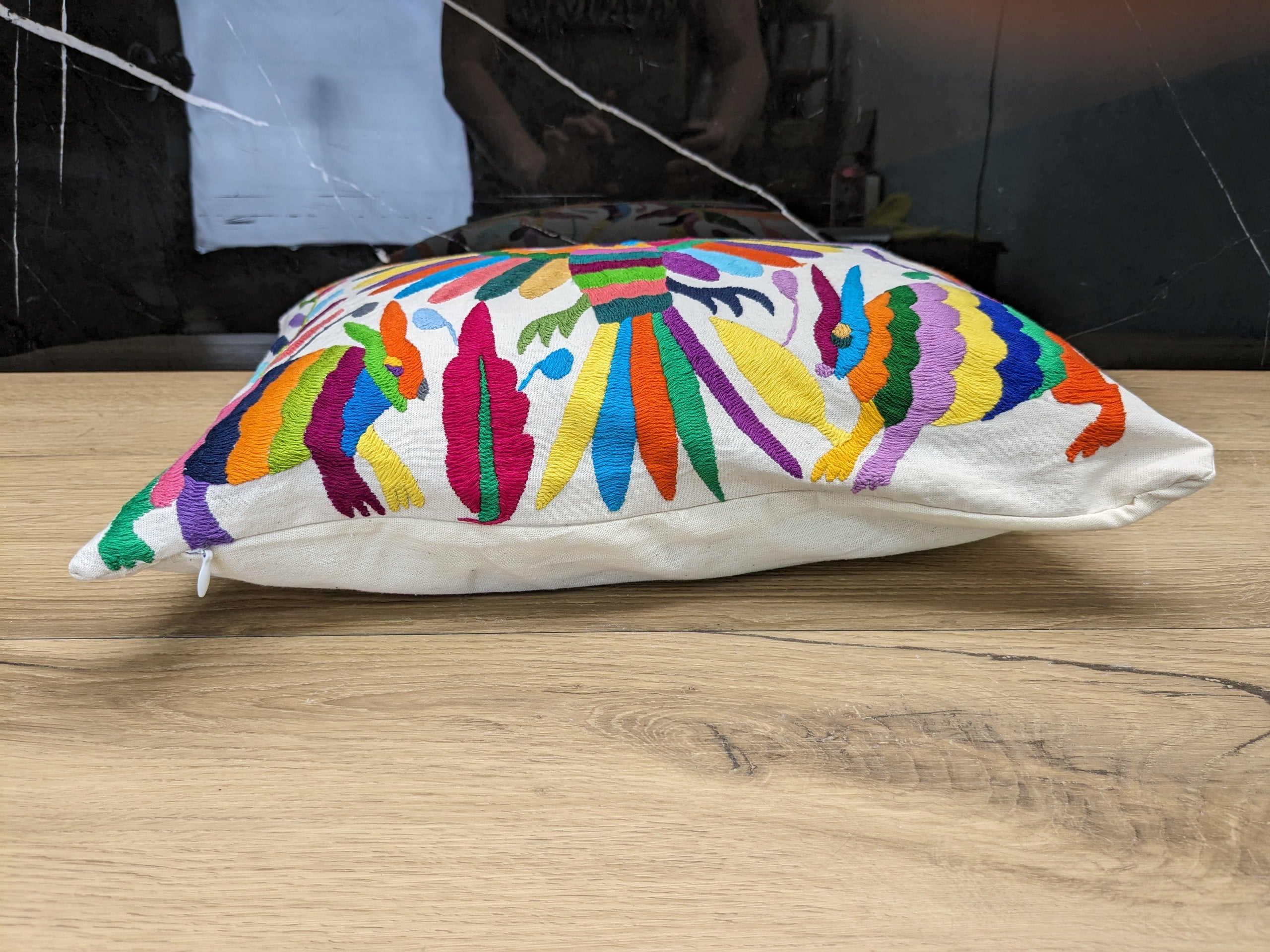 16" x 12" Multicolor Otomi Tenango Pillow Cover Tenango Decor Home Pillow Covers