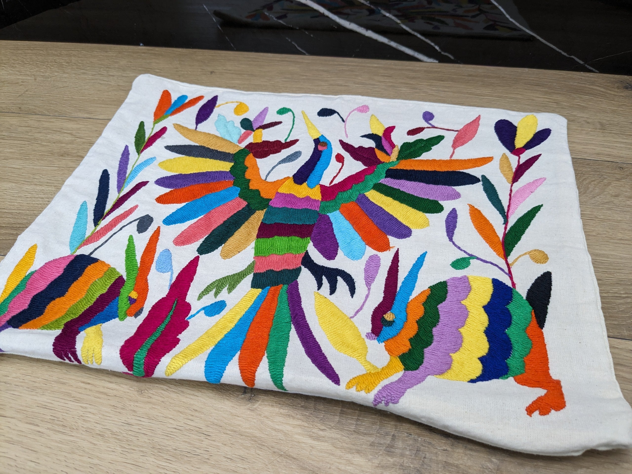 16" x 12" Multicolor Otomi Tenango Pillow Cover Tenango Decor Home Pillow Covers