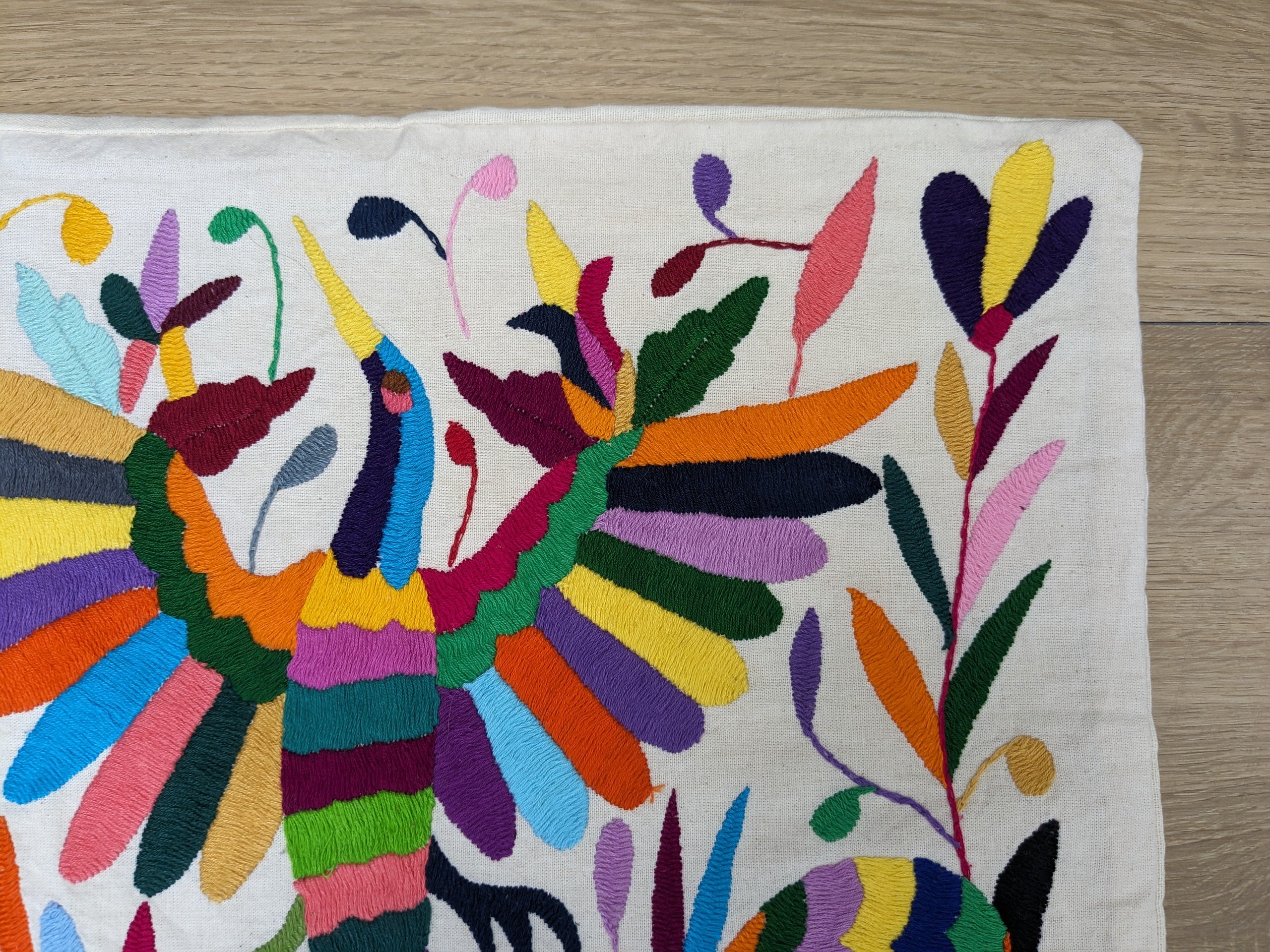 16" x 12" Multicolor Otomi Tenango Pillow Cover Tenango Decor Home Pillow Covers