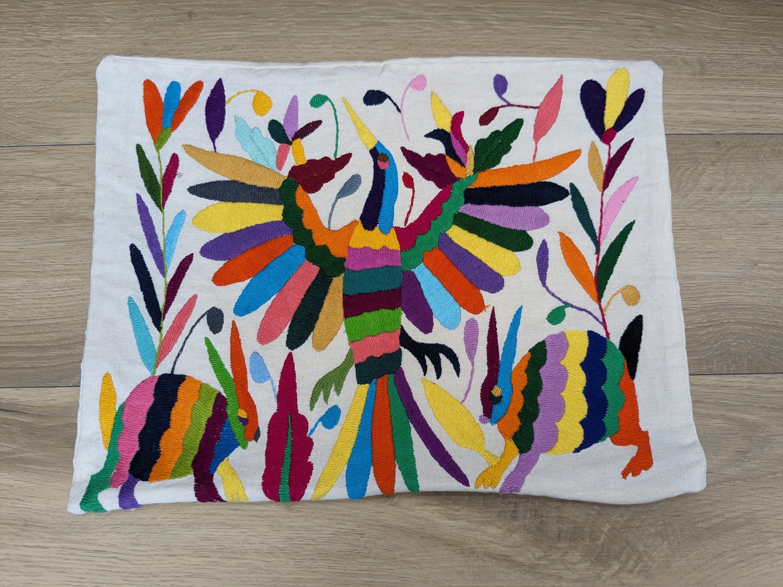 16" x 12" Multicolor Otomi Tenango Pillow Cover Tenango Decor Home Pillow Covers