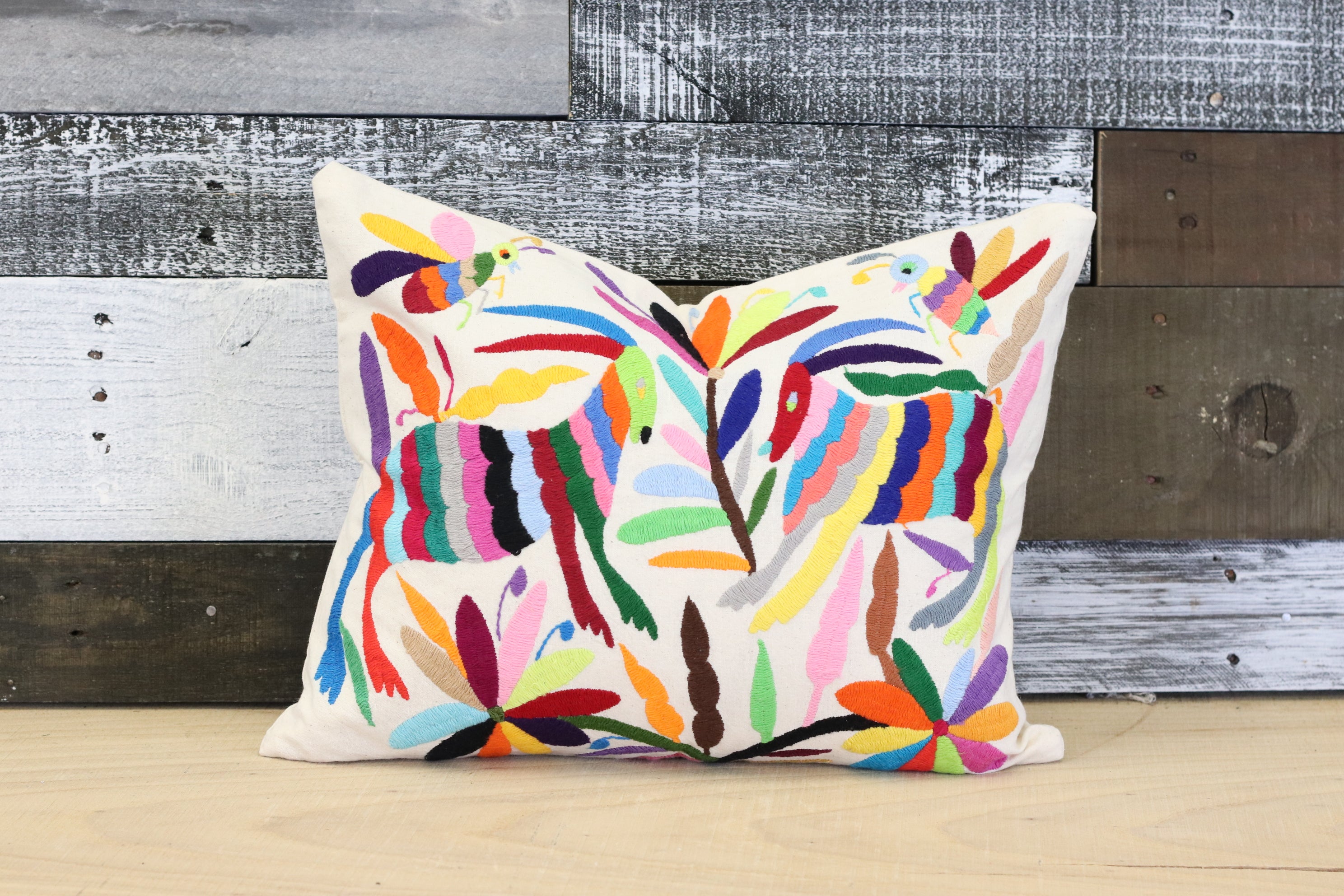 16" x 12" Multicolor Otomi Tenango Pillow Cover Tenango Decor Home Pillow Covers