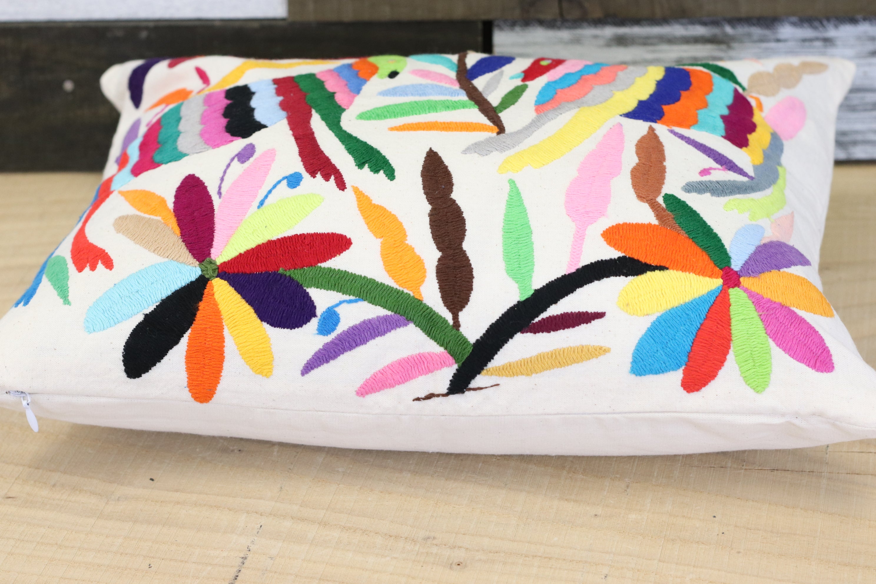 16" x 12" Multicolor Otomi Tenango Pillow Cover Tenango Decor Home Pillow Covers