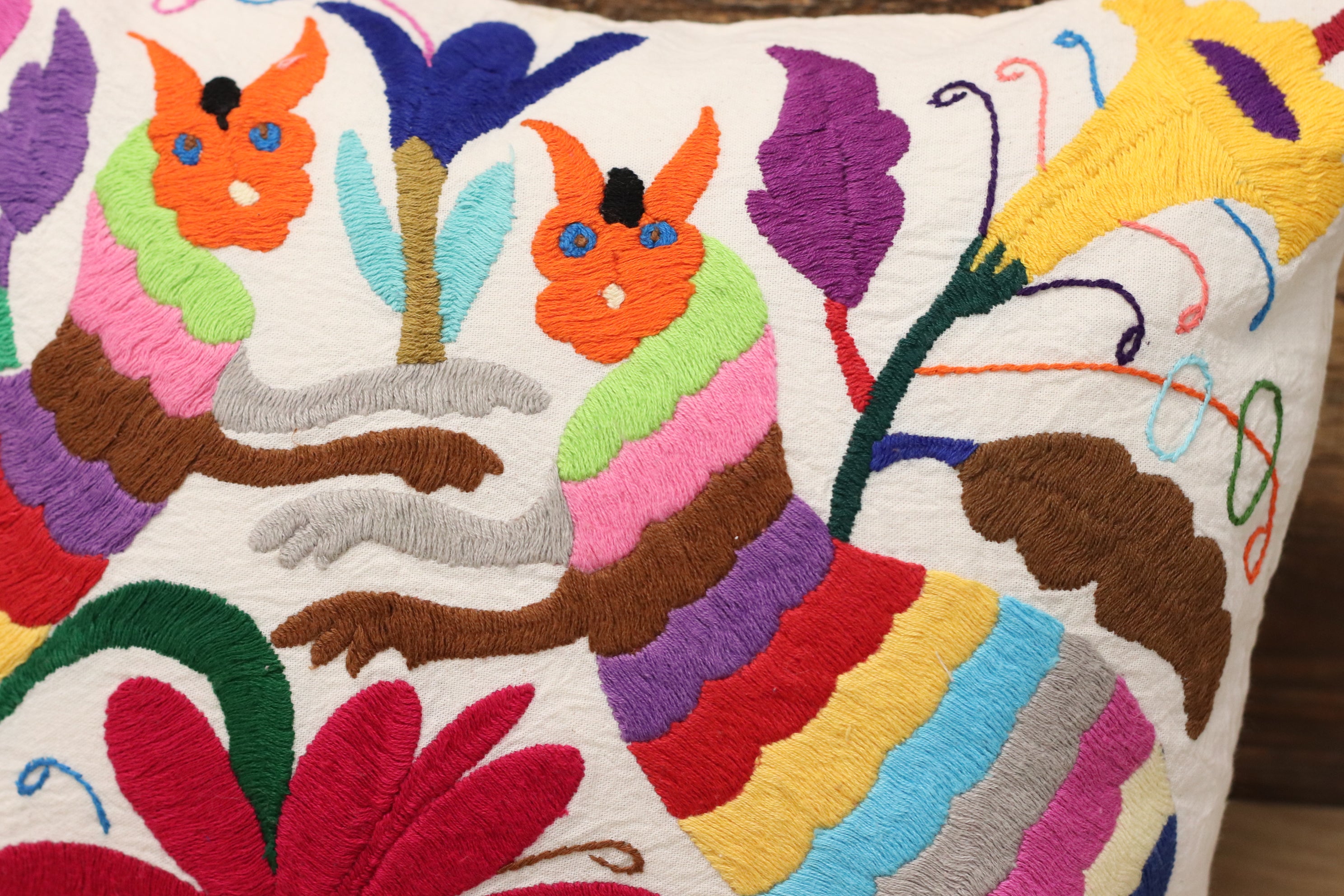 16" x 12" Multicolor Otomi Tenango Pillow Cover Tenango Decor Home Pillow Covers