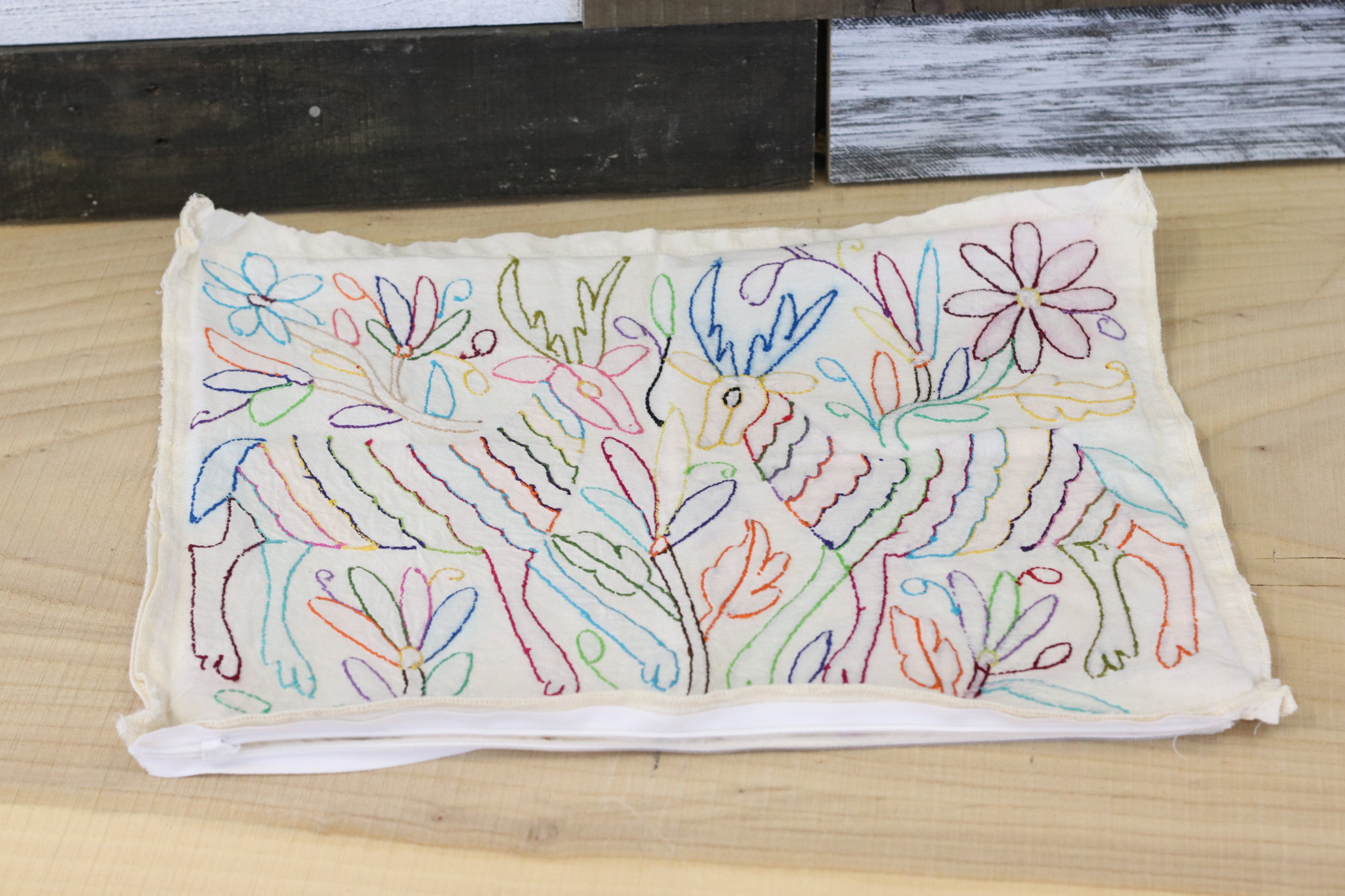 15" x 12" Multicolor Otomi Tenango Pillow Cover Tenango Decor Home Pillow Covers