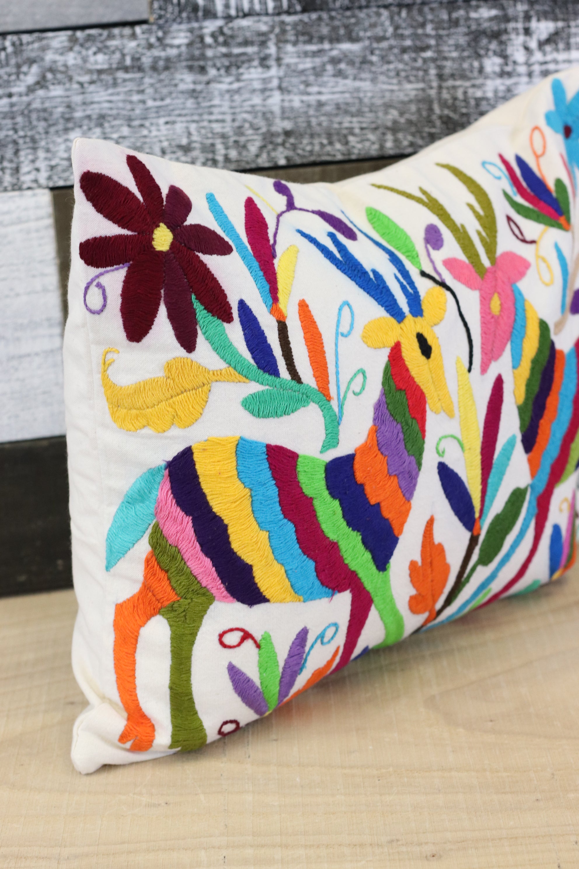 15" x 12" Multicolor Otomi Tenango Pillow Cover Tenango Decor Home Pillow Covers