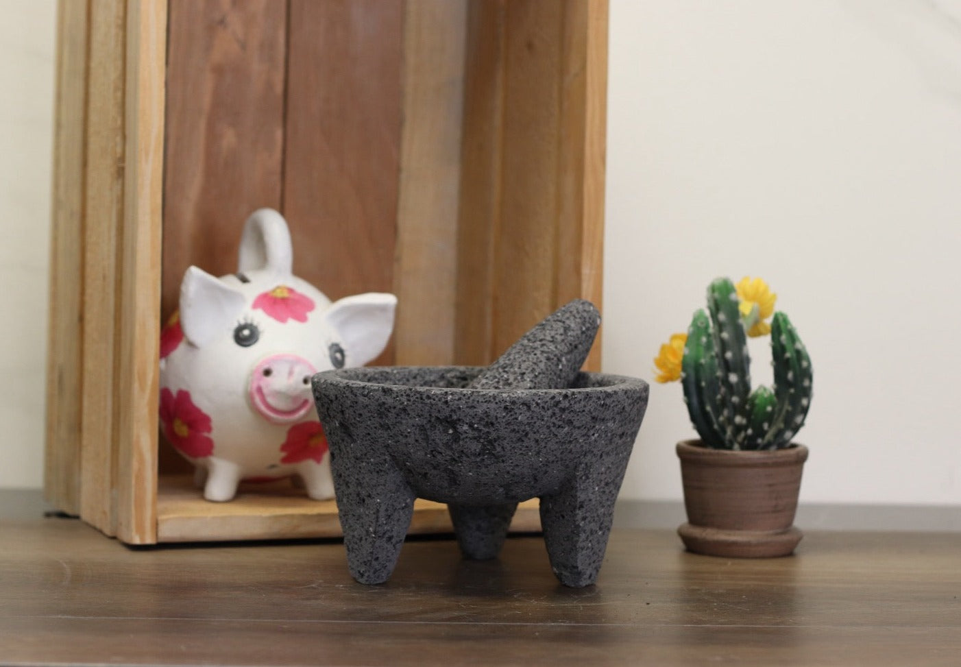 Classic Bowl & Pestle - Lava Stone - 7 Inch - Authentic Mexican Molcajete! Molcajete Accessories Featured Kitchen & Dining Molcajete