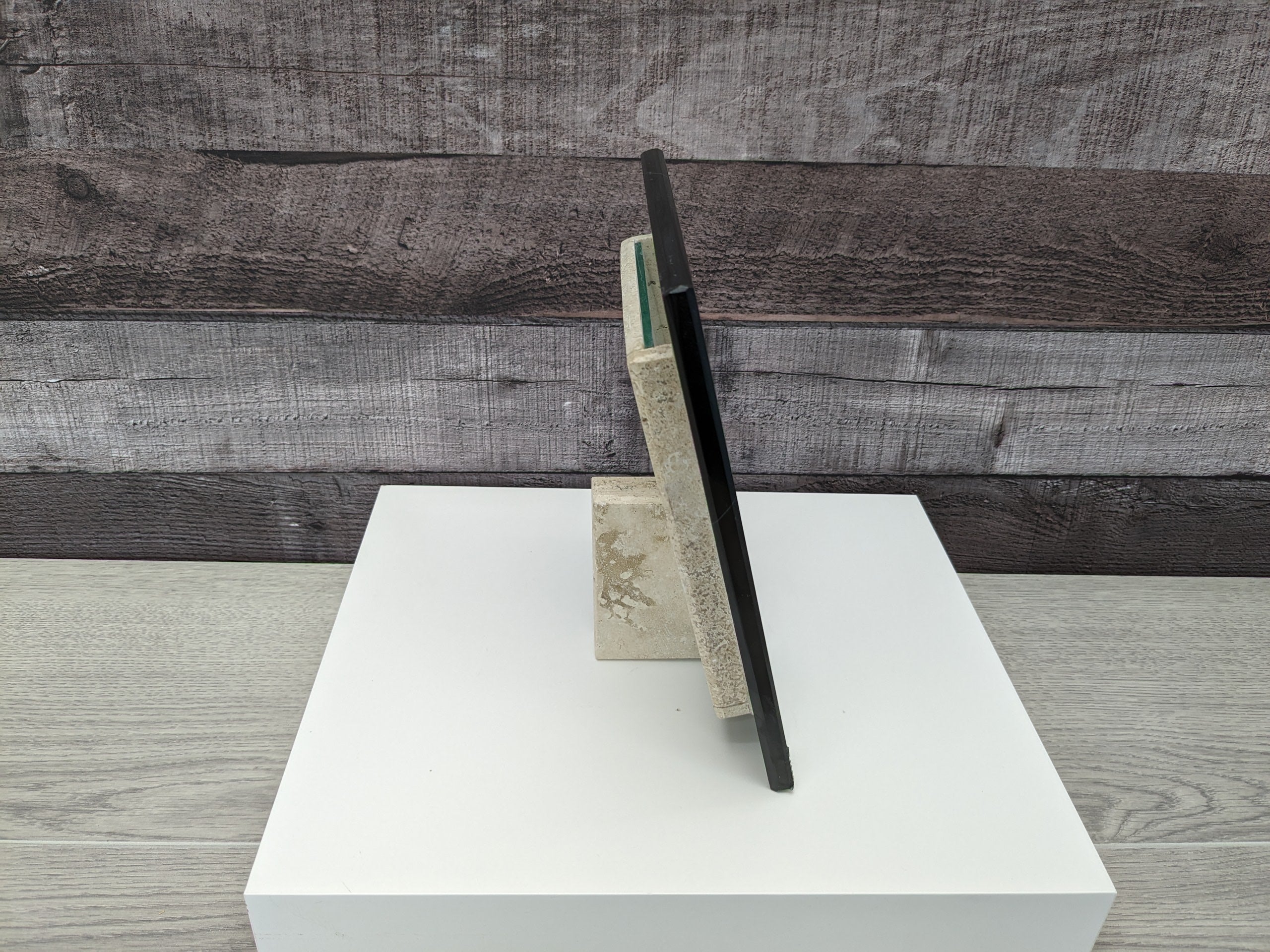 FR_04 Rectangle Beige and Brown Photo Frame, Stone Artwork Holder, Picture Display (Copy)